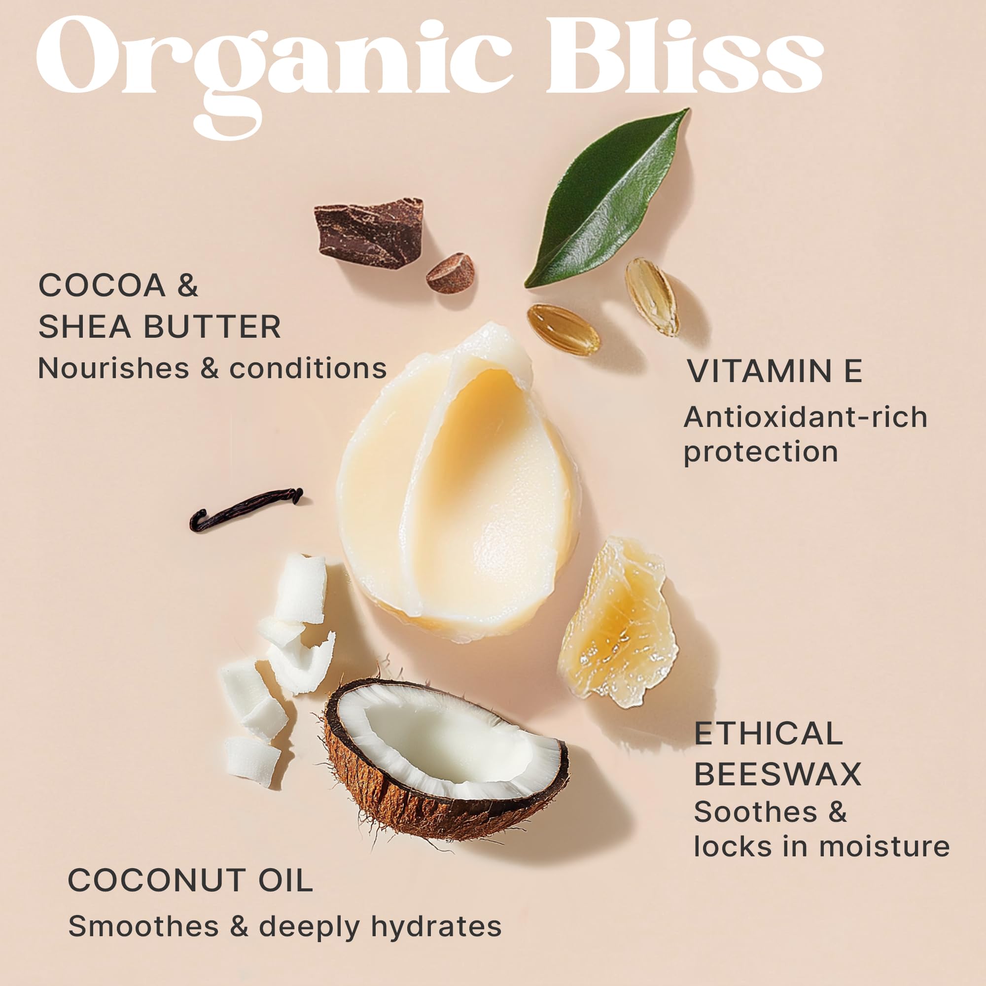 USDA Organic Lip Balm - USA Made & All Natural, Beeswax Vanilla Chapstick for Dry Lips, Gifts for Women, Birthday Gifts for Her & Him, Hydrating Lip Balm Beauty Gifts, Natural Chapstick