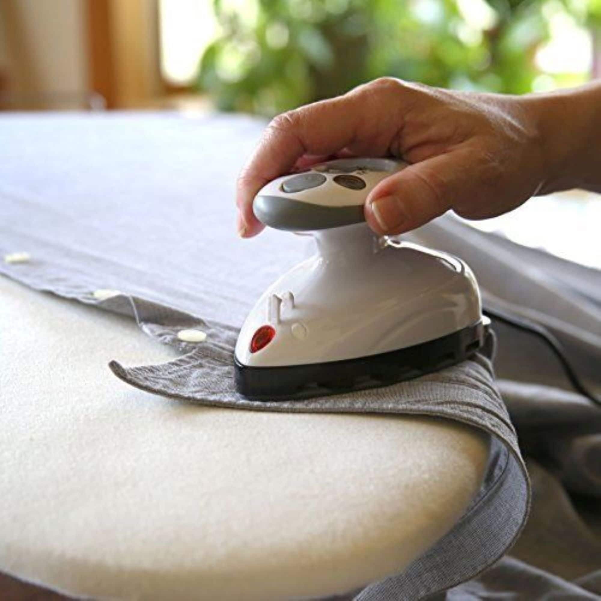 Ivation Small Mini Iron - Dual Voltage Compact Design, Great for Travel - Non-Stick Ceramic Soleplate - Dry or Steam Ironing - Extra-Long Power Cord - Heats Rapidly in 15 Seconds