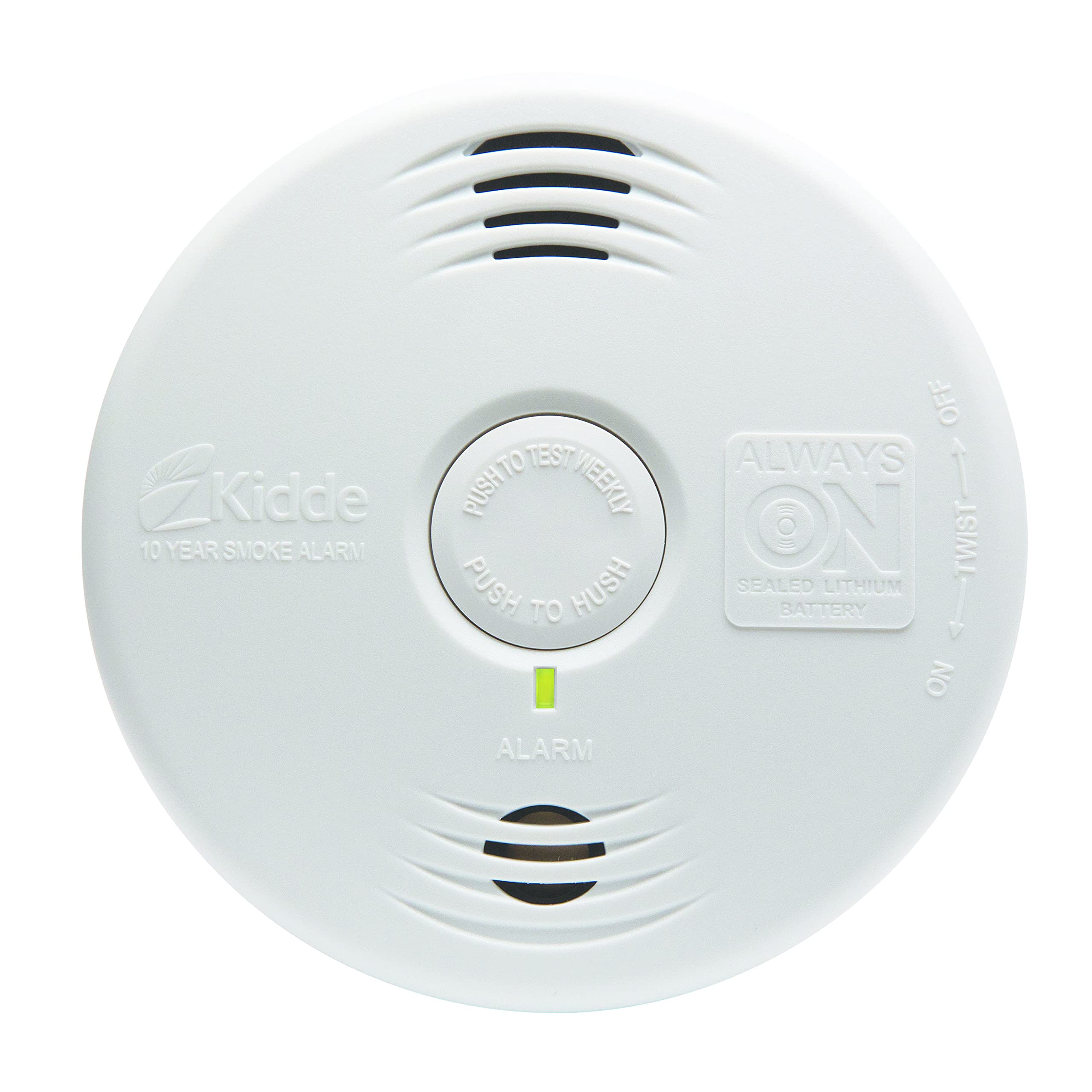 Kidde Smoke Detector, 10-Year Battery, Photoelectric Sensor Smoke Alarm, White