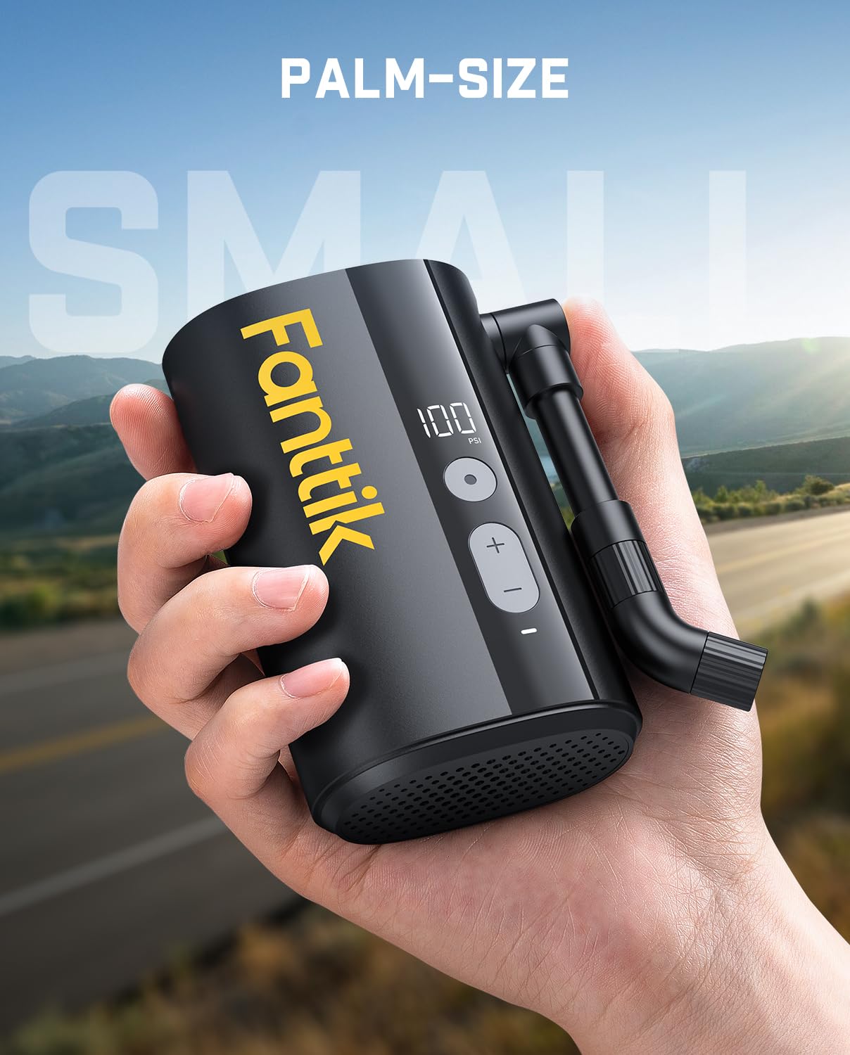 Fanttik X9 Ace Mini Bike Tire Pump, 32s Fast Inflate Bike Pump with Guage, 150PSI Electric Air Pump with Presta and Schrader Valve, Suitable for Road Bike, Mountain Bike, E-Bike, City Bike