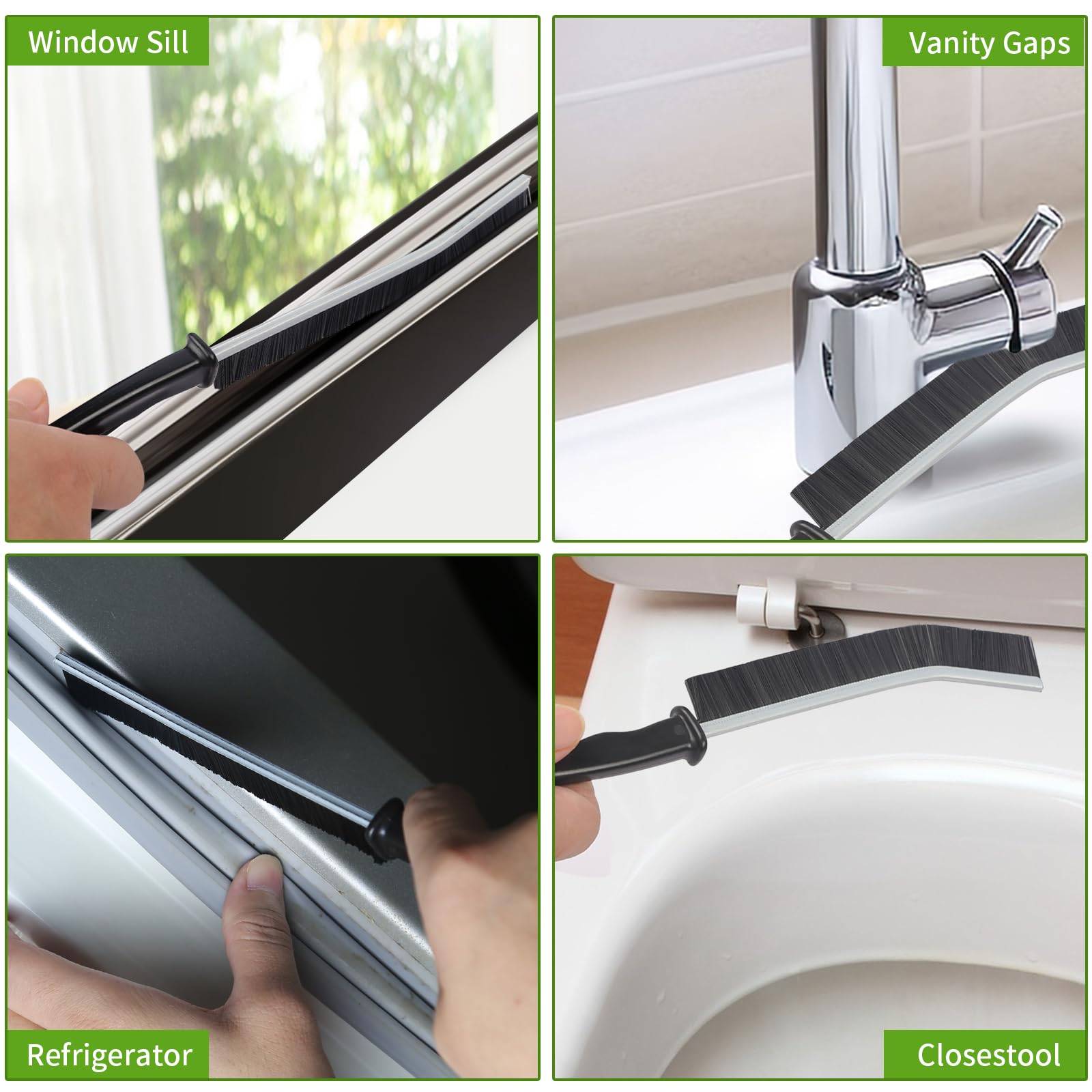 Crevice Cleaning Brush,8 Pcs Multifunctional Cleaning Brush Tools,Hard Bristle Crevice Cleaning Brush,Crevice Cleaning Brushes for Household Use Bathroom Tiles Kitchen Practical and Durable