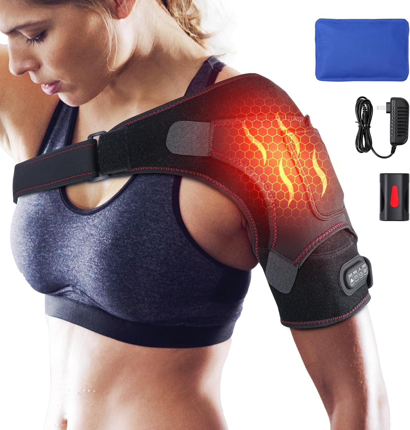 Binzls Shoulder Massager, Neck and Shoulder Massager, Shoulder Massager with Heat, Shoulder Heating Pad with Massage, Portable for Travel, Hsa Store Eligible Items, Fsa Eligible Items Only List