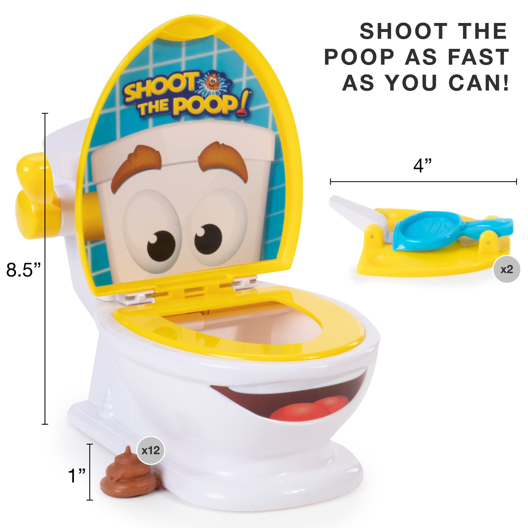 Brybelly The Original Shoot The Poop - Funny Family Game - Fast and Frenzied Flushing Poop Game with Fun Sounds for Kids (Shoot The Poop: Unicorn Edition)