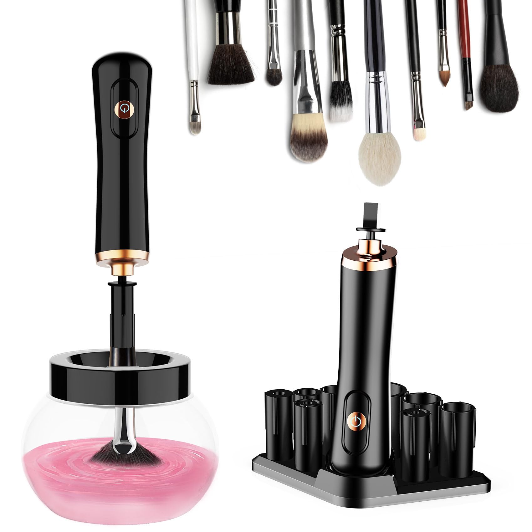 Makeup Brush Cleaner and Dryer Machine,Fast Electric Makeup Brush Cleaner Machine Automatic Brush Cleaner Spinner,Deep Cosmetic Brush Spinner for Brushes，Suit for Most Makeup Brush Sizes