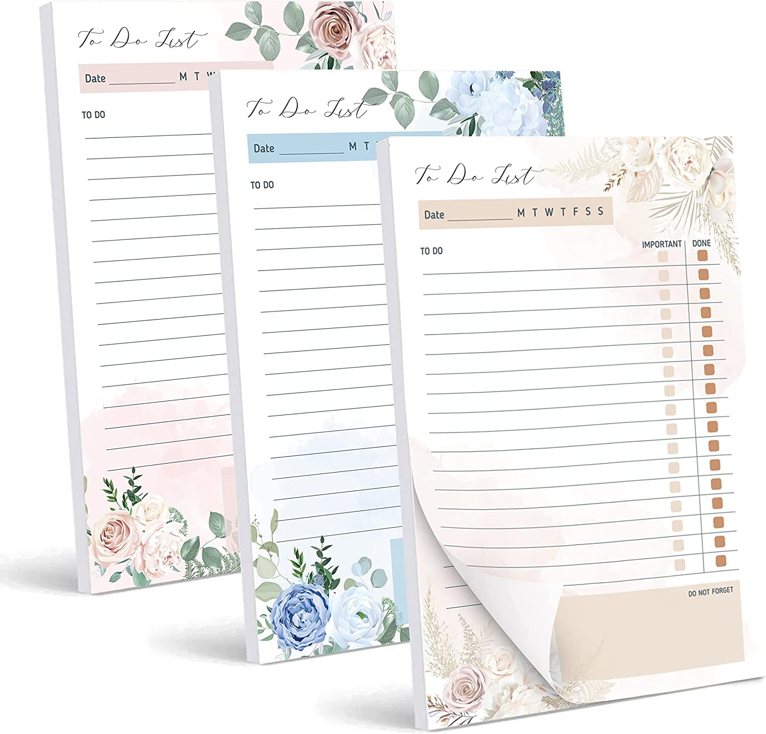 To Do List Notepad, 150 Sheets A5 To Do List Planner Notes, Suitable for Work Planners, Daily To-Do List Planners, Academic Planners, 3 Designs