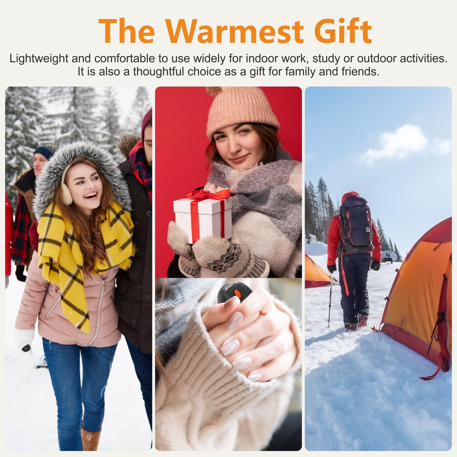 Hand Warmers Rechargeable 2 Pack, 14000mAh Electric Hand Warmers with Charging Case, Quick Charge Portable Heater,Gifts for Christmas, Winter, Outdoor, Camping, Hunting Accessories