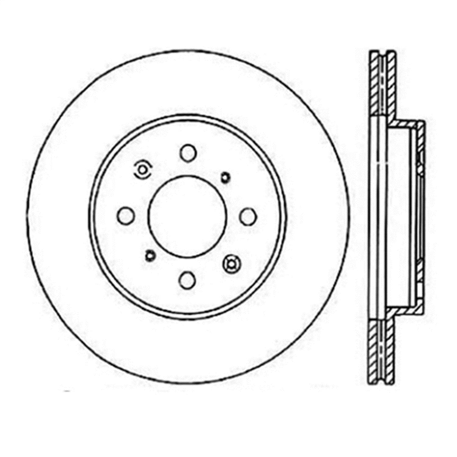 StopTech 126.40021SR Sport Front Right Slotted Disc Brake Rotor - Fits Select Acura EL, Integra and Honda City, Civic, del Sol, Fit, Insight Vehicles