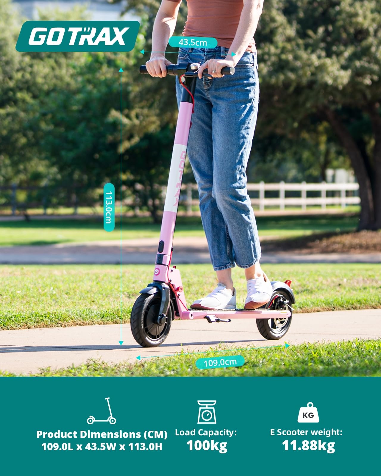 Gotrax GXL V2 Electric Scooter for Adult, 8.5" Solid Tire Max 12 Mile 15.5Mph Speed Powered By 250W Motor, Foldable Commuting E Scooter for Adult Pink