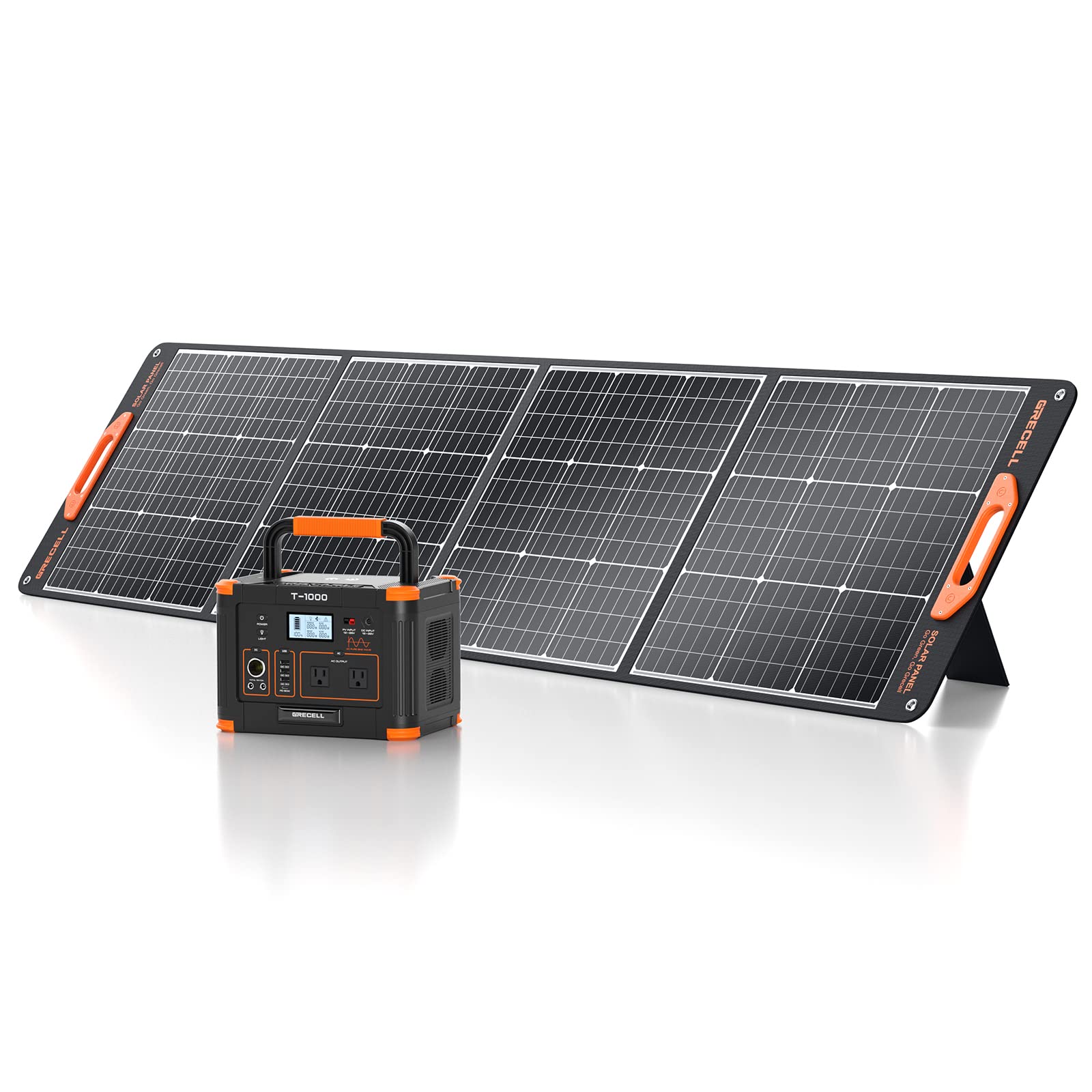 GRECELL 1000W Solar Generator with 200W Portable Solar Panel, 999Wh Portable Power Station Solar Powered Generator Lithium Battery Backup USB-C PD 60W for Outdoor Camping RV Off-grid Home Emergency