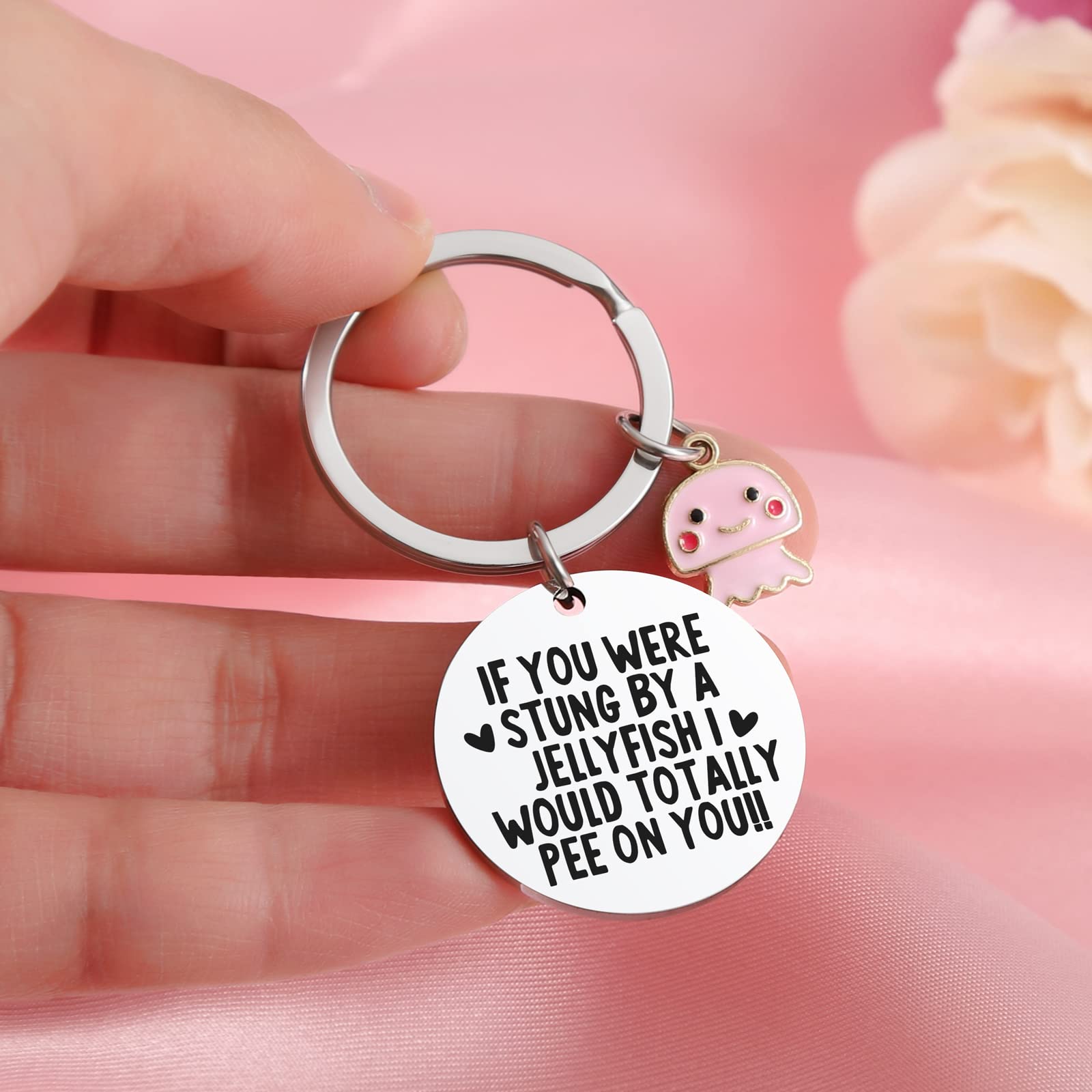 Qibote Friendship Gifts for Women Best Friend Keychain for Women Funny Friend Gifts For Women Girl Birthday Christmas (Pink)