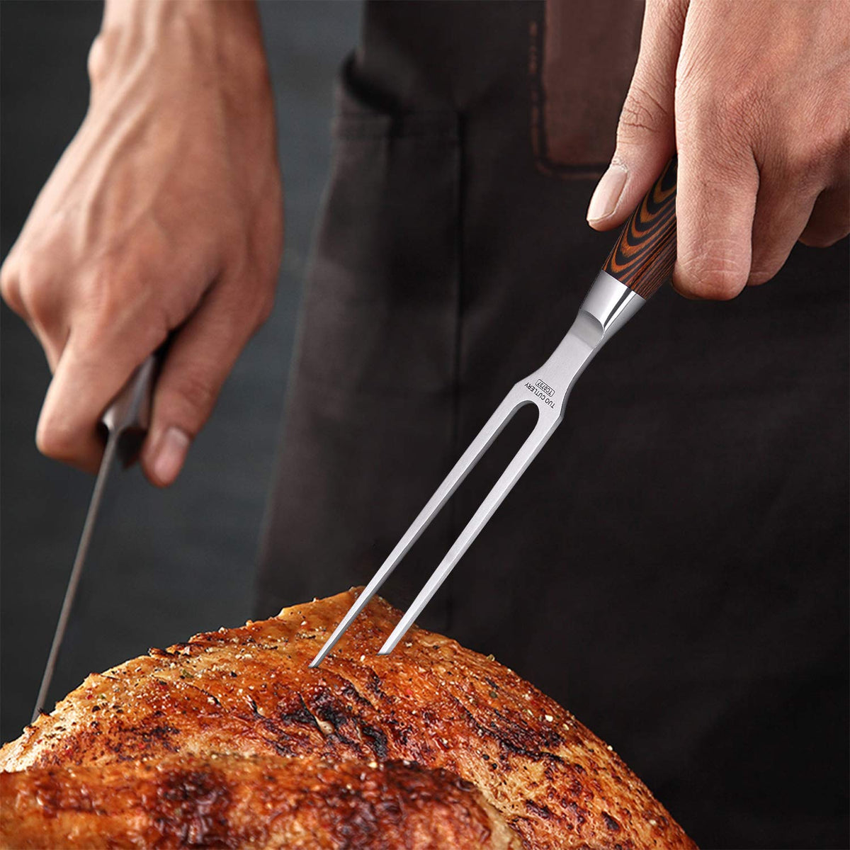 TUO Carving Fork - 7 inch Sharp Meat Fork Barbecue Forks Meat Cooking