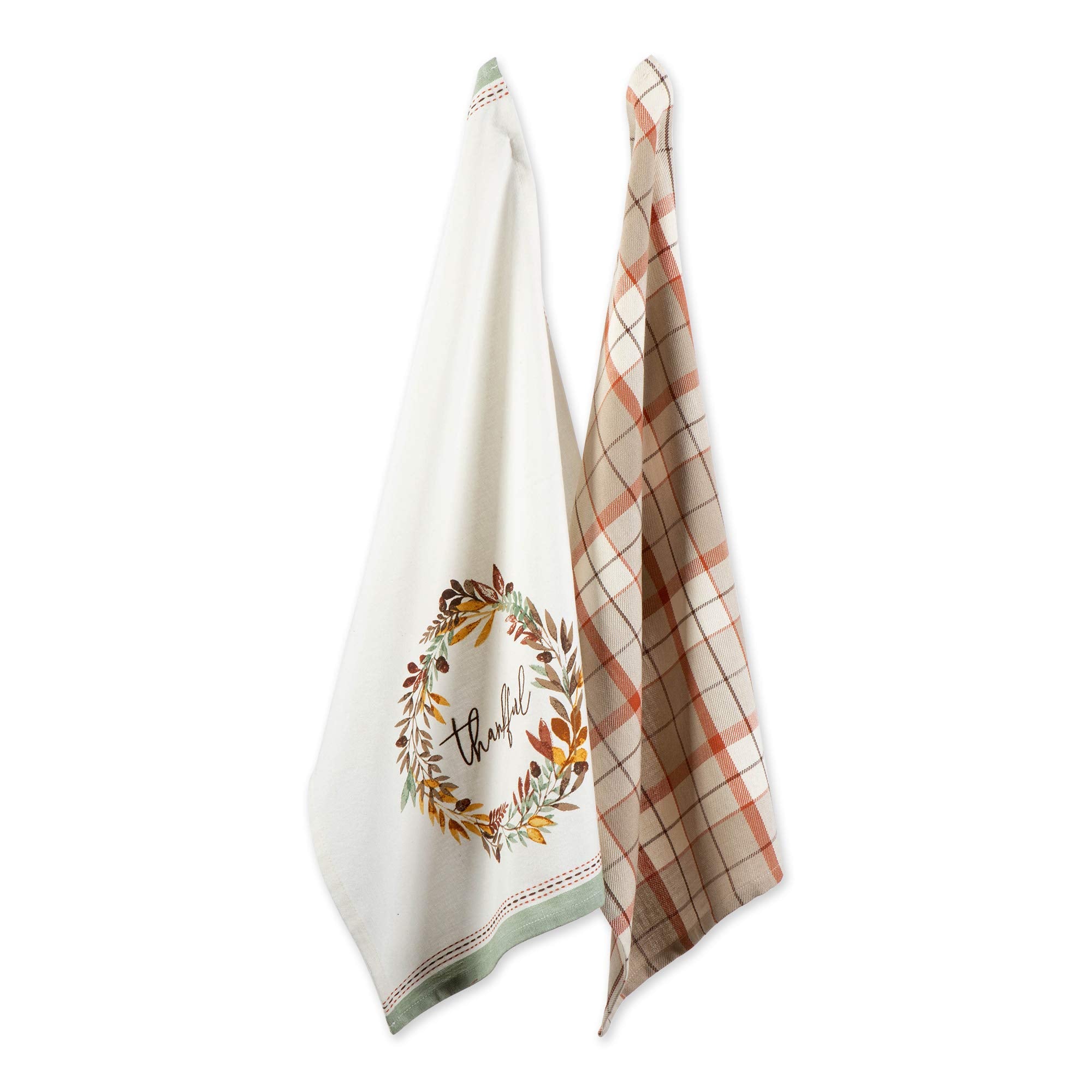 DII Kitchen Gift Set Collection, Apron & 2 Dish Towels, Thankful Autumn, 3 Piece