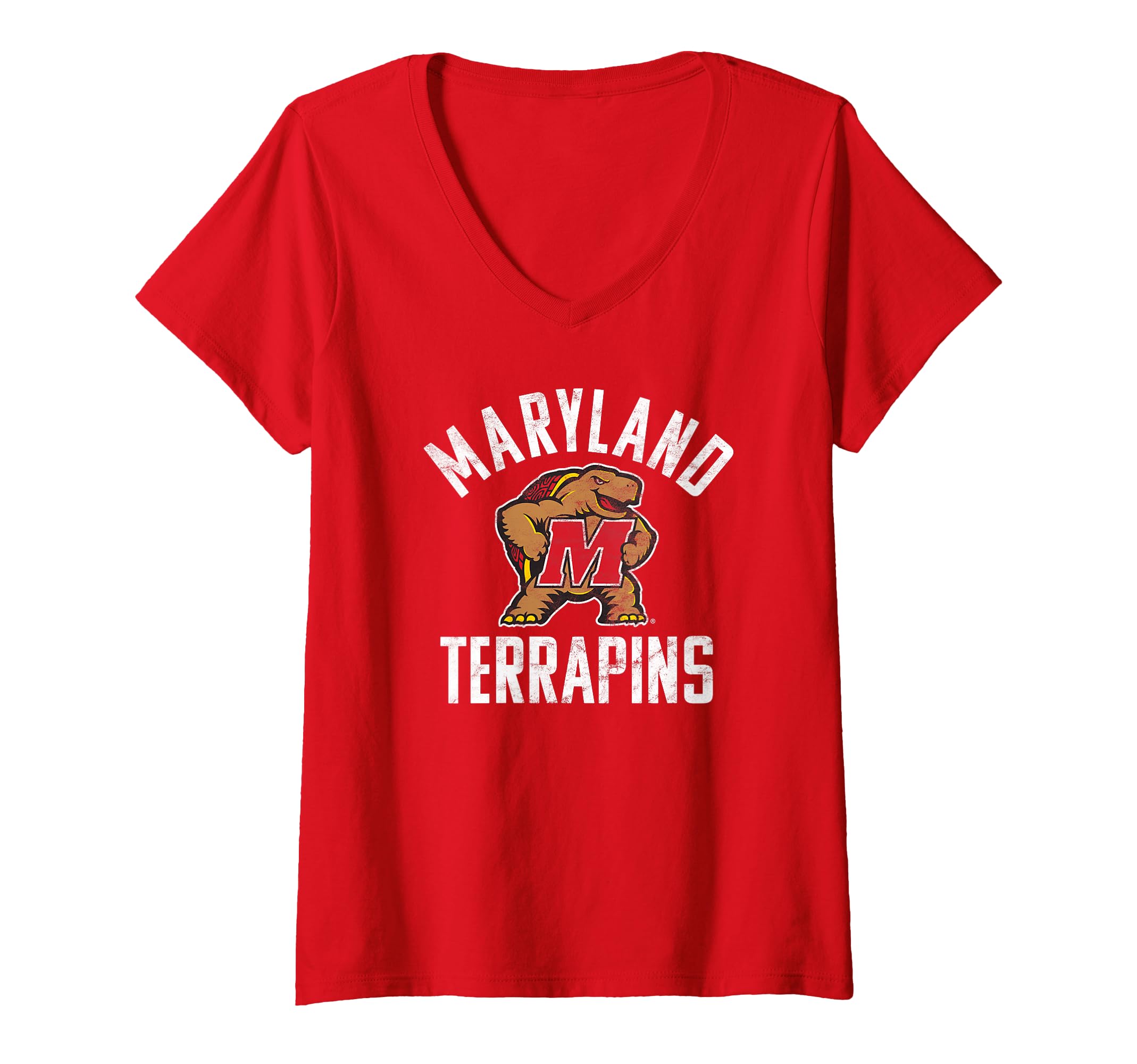 Womens University of Maryland Terrapins Large V-Neck T-Shirt