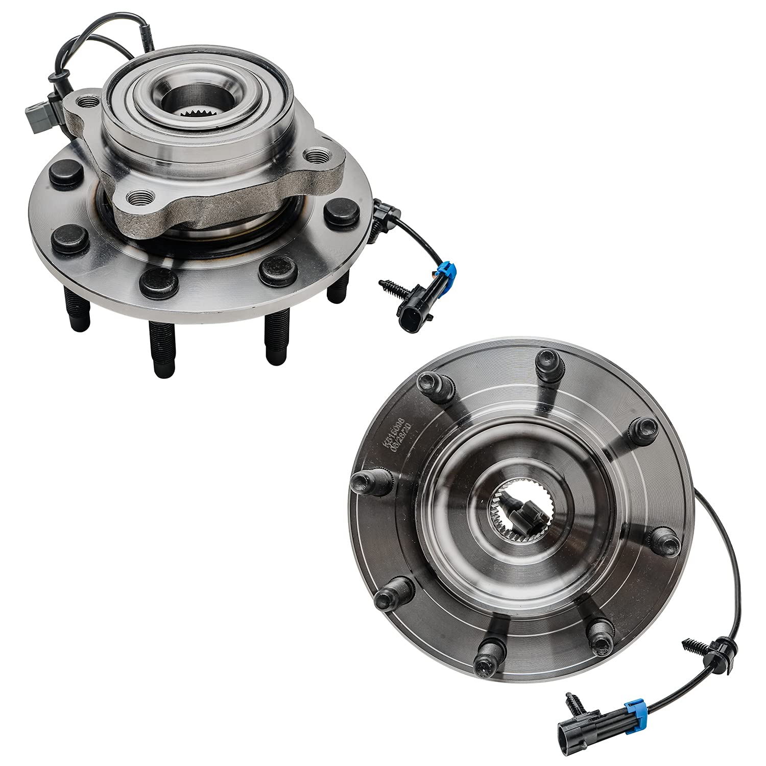 Detroit Axle - Front Wheel Bearing Hubs for Silverado Sierra 2500 3500 HD, Chevy GMC Suburban Yukon XL 2500 Hummer H2, Wheel Bearing and Hubs Assembly Set, Pair Hubs Replacement