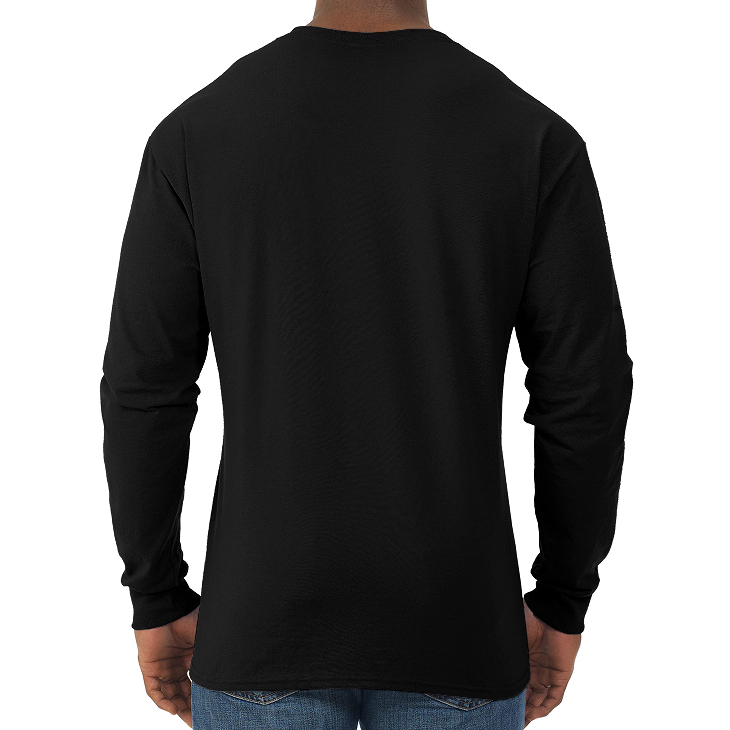 Jerzees Mens Dri-Power Long Sleeve T-Shirt T Shirt, Black, Small US