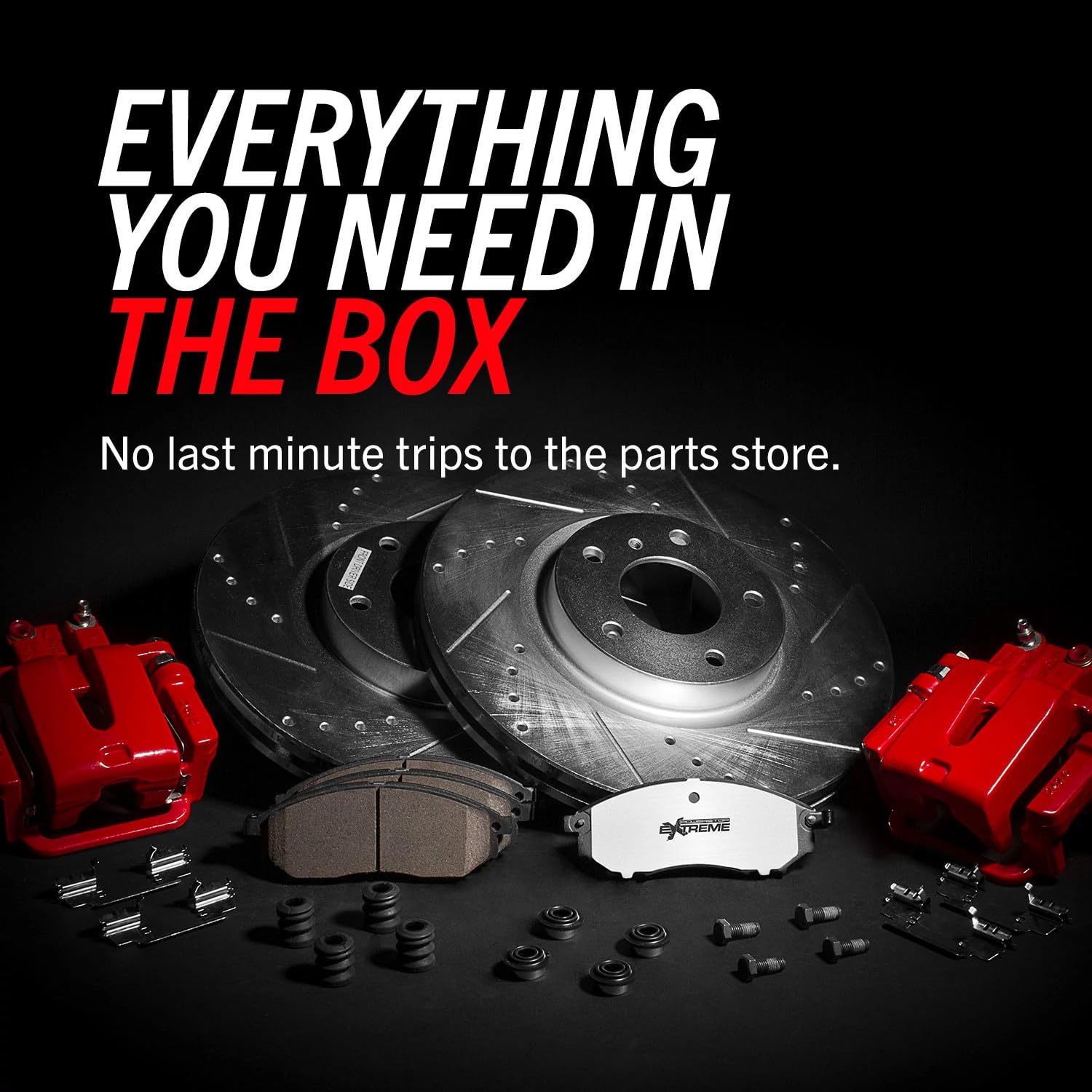 Power Stop KC6258-36 Z36 Truck and Tow Brake Pads with Drilled and Slotted Rotors Kit with Calipers For Suburban 3500 Sierra 2500 3500