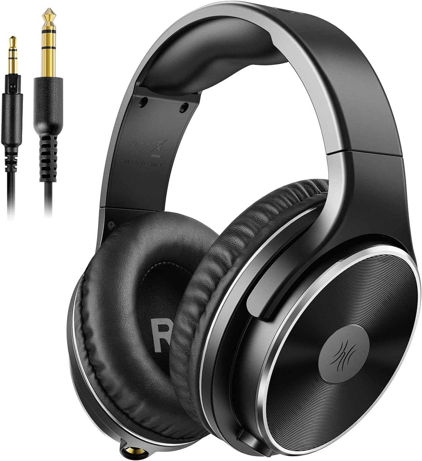 OneOdio Wired Headphones - Over Ear Headphones with Noise Isolation Dual Jack Professional Studio Monitor & Mixing Recording Headphones for Guitar Amp Drum Podcast Keyboard PC Computer