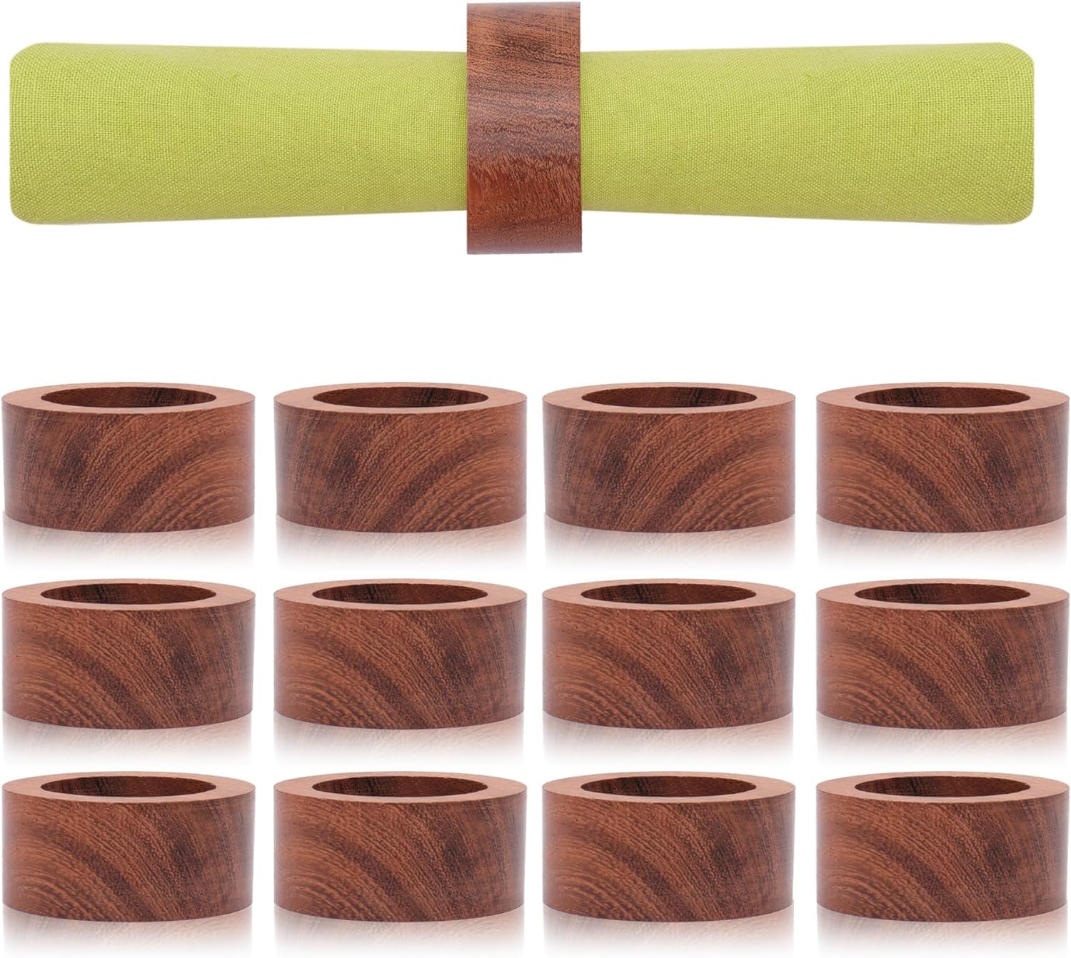 ARN CRAFT PCS 12 Wooden Napkin Rings- for Weddings Dinner Parties or Every Day Use Set of 12