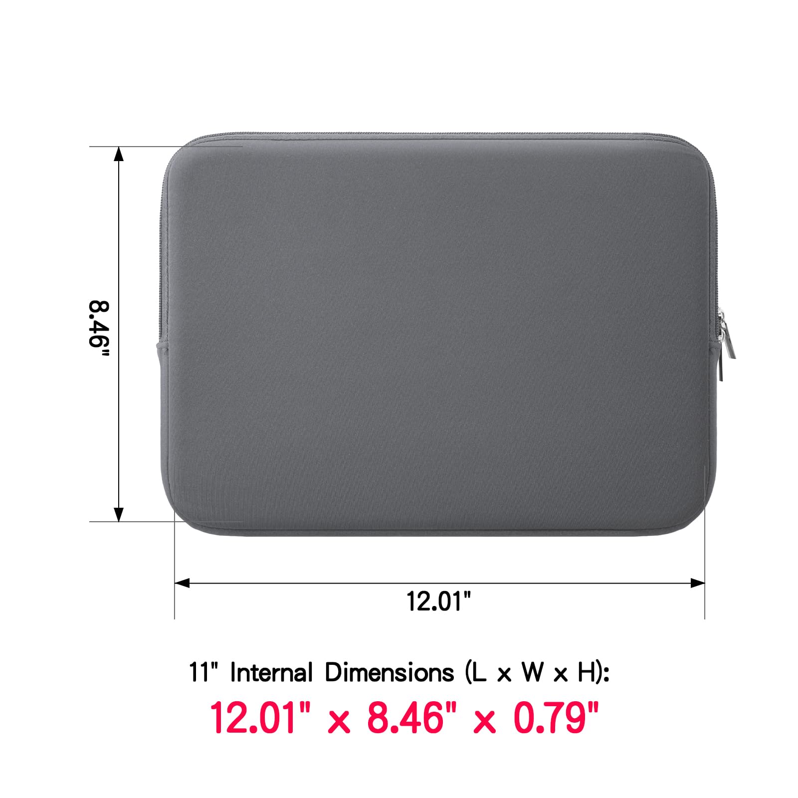RAINYEAR 11-11.6 Inch Laptop Sleeve Protective Case Soft Carrying Computer Zipper Bag Cover Compatible with 11.6" MacBook Air for 11" Notebook Tablet Ultrabook Chromebook (Gray)