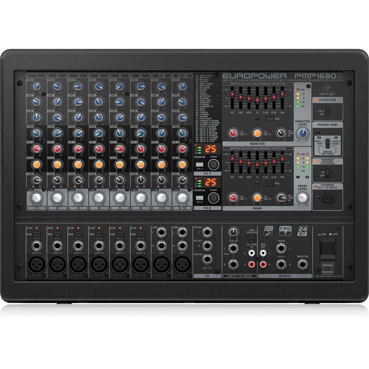 Behringer Europower PMP1680S 10-channel 1600W Powered Mixer