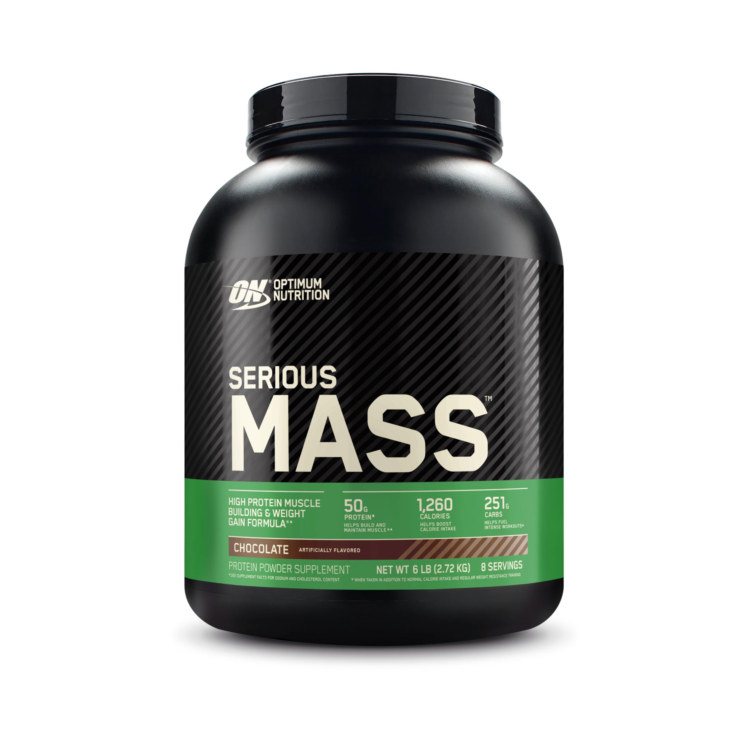 Optimum Nutrition Serious Mass, Weight Gainer Protein Powder, Mass Gainer, Vitamin C and Zinc for Immune Support, Creatine, Chocolate, 6 Pound (Packaging May Vary)