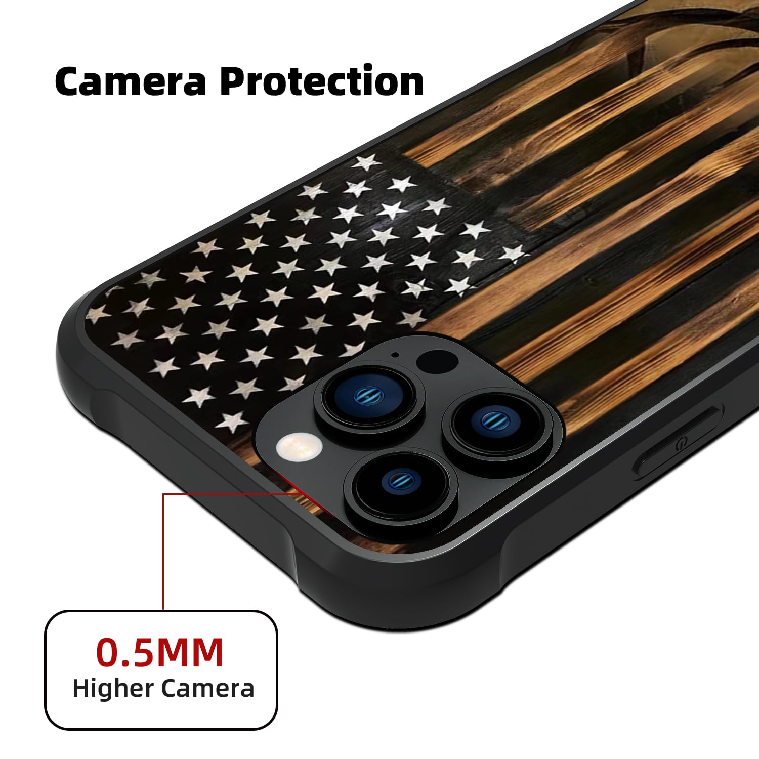 ZHUXUXITT Case for iPhone 11,Deer American Flag Case for iPhone 11 Design for Men Boys [Anti-Scratch] Non-Slip+Shockproof Rugged TPU Protective Case