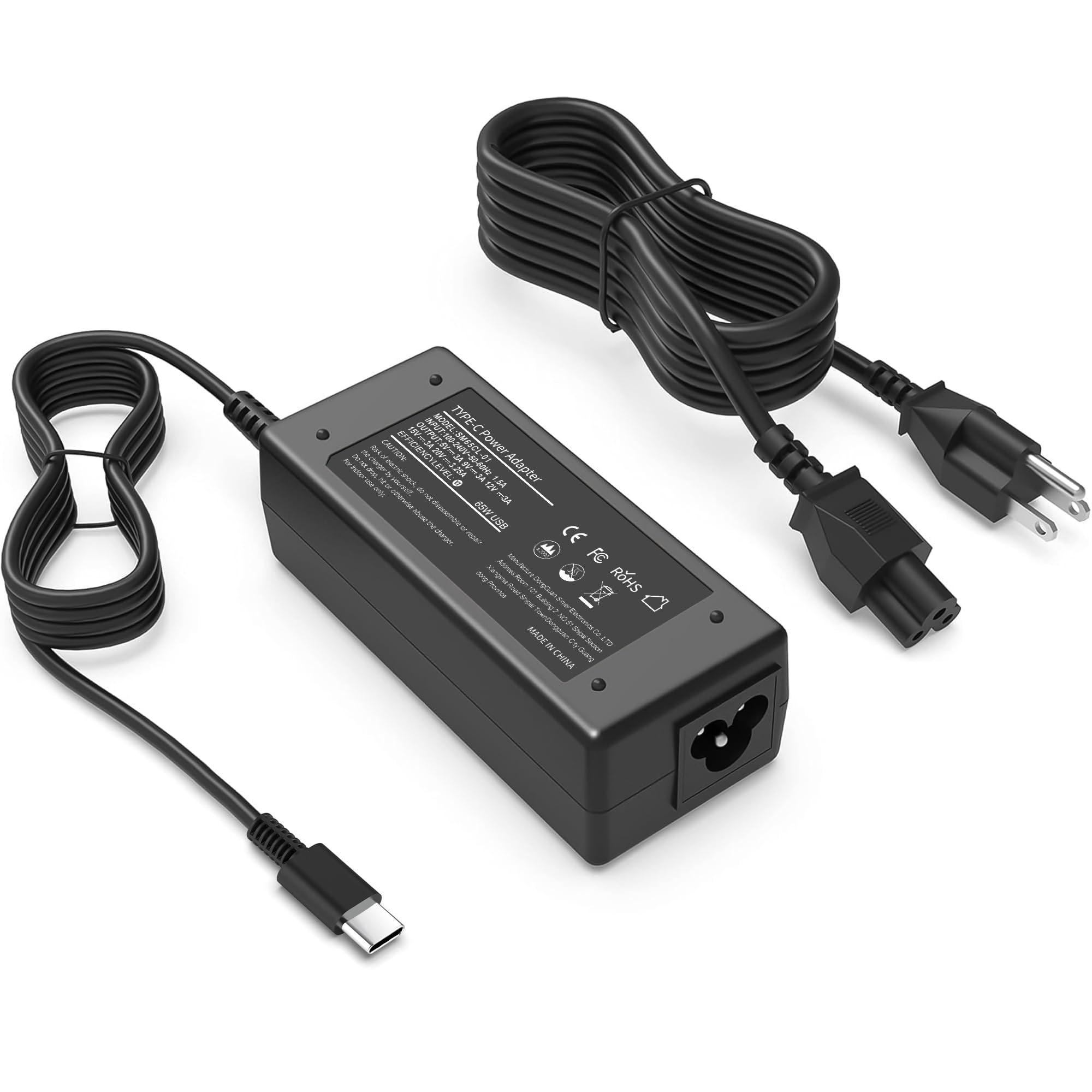 VJYUIJAY Universal 65W USB C Laptop Charger Compatible with HP chromebook Lenovo Dell Acer Asus Samsung Google Computer Type C Power Adapter