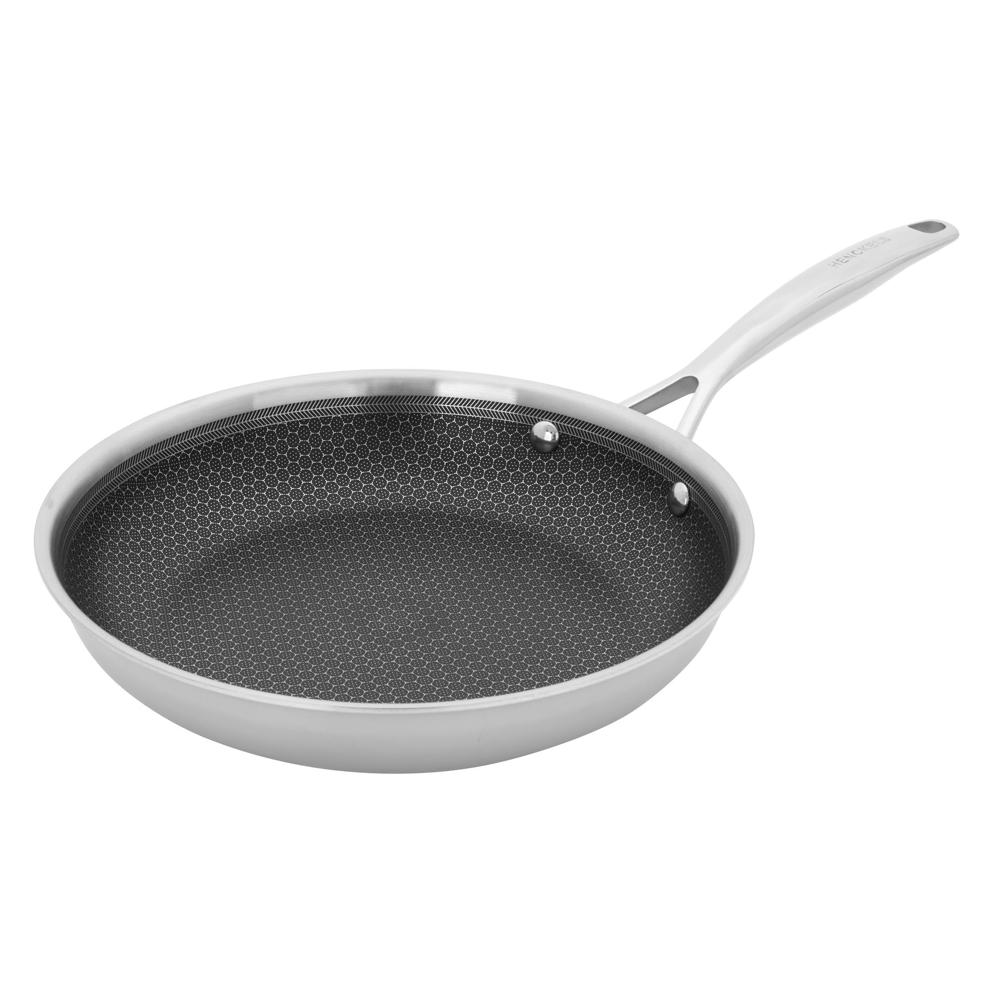 HENCKELS Paradigm 10-inch Frying Pan with Lid, Stainless Steel Nonstick Skillet, 3-Ply Clad Pan for Induction Cooktop, Oven & Dishwasher Safe