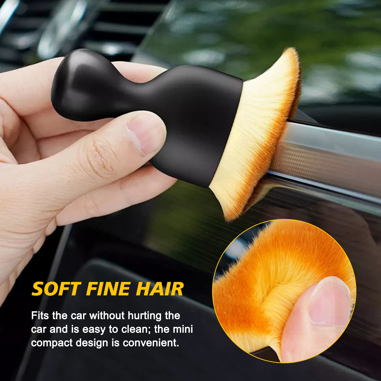 Ouzorp Car Interior Dust Brush, Car Detailing Brush, Soft Bristles Detailing Brush Dusting Tool for Automotive Dashboard, Air Conditioner Vents, Leather, Computer,Scratch Free