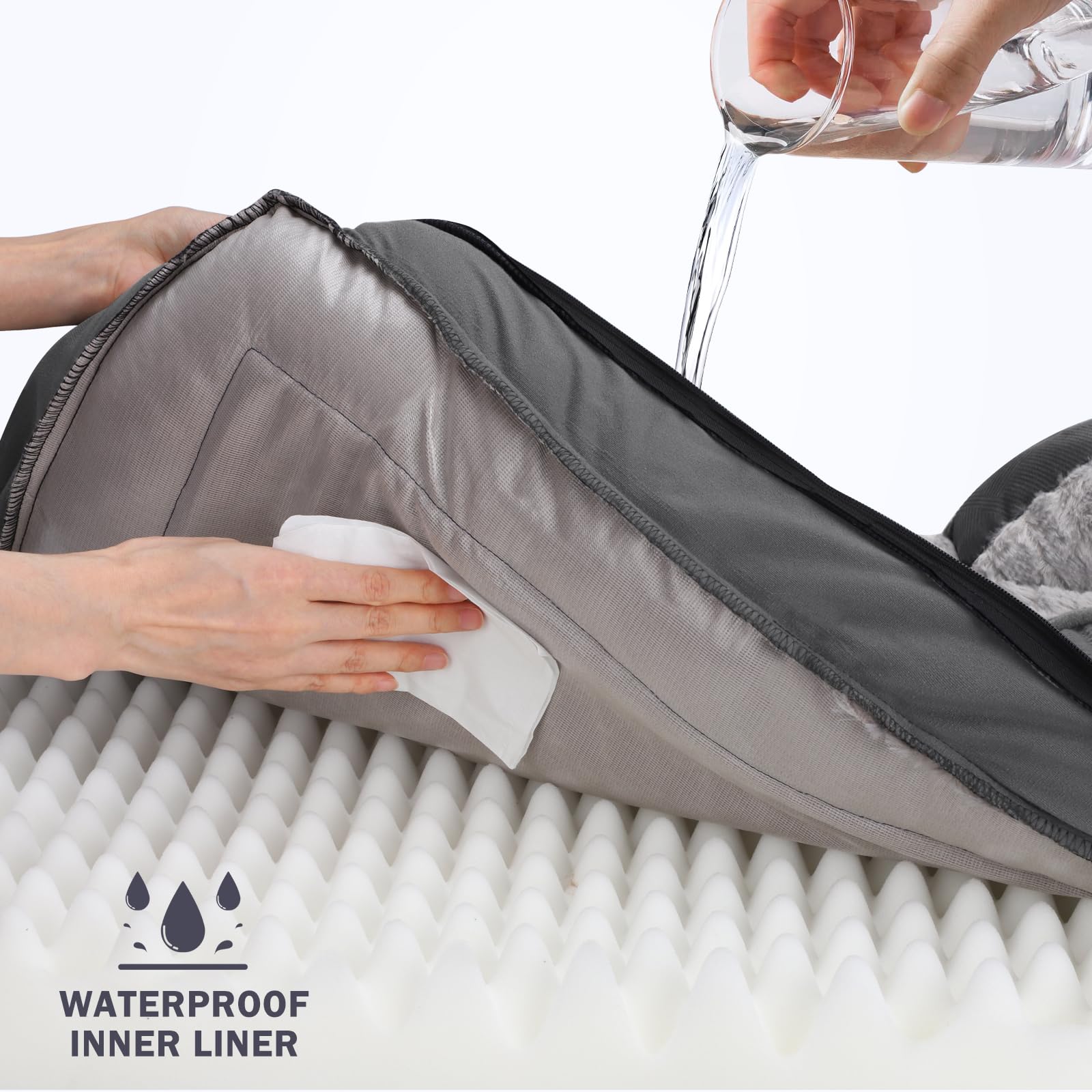 INVENHO Orthopedic Dog Beds Large Sized Dog, XL Washable Dog Sofa Bed Large, Egg-Crate Foam Dog Couch Bed with Washable Removable Cover, Waterproof Lining and Nonskid Bottom