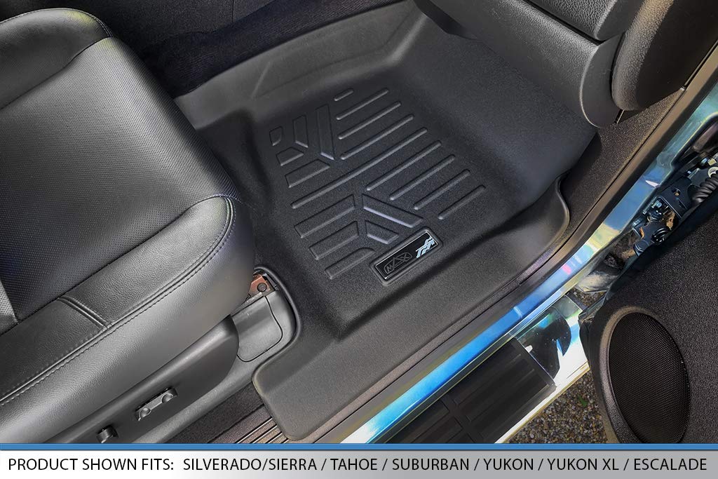 MAXLINER Custom Fit Floor Mats 3 Rows and Cargo Liner Behind 3rd Row Black Compatible with 2007-2014 Suburban/Yukon XL