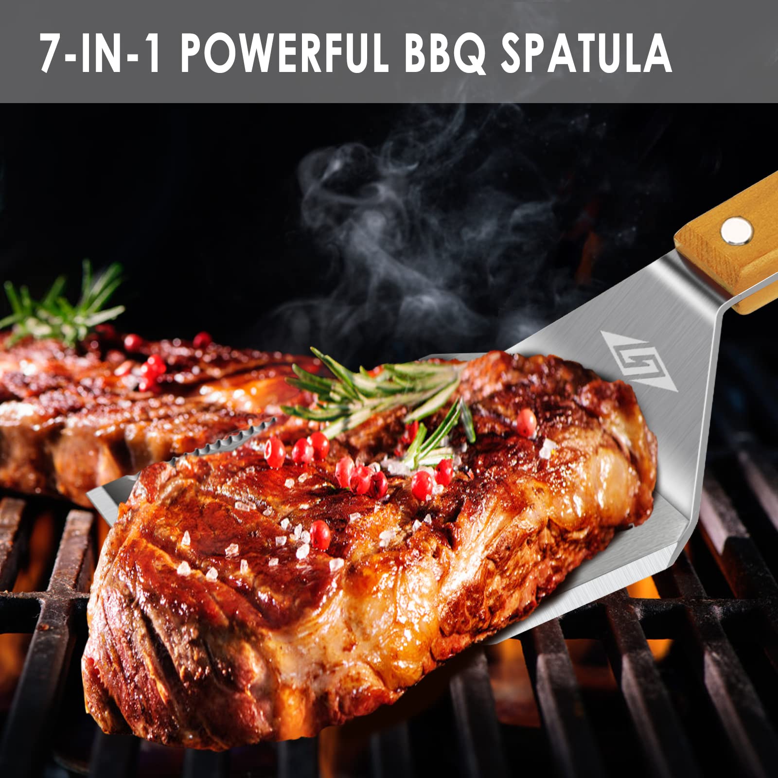 STEVEN-BULL S BBQ Tools Grill Set, Extra Long BBQ Accessories,Grill Accessories for Outdoor Grill,Best BBQ Grilling Gifts for Men Unique