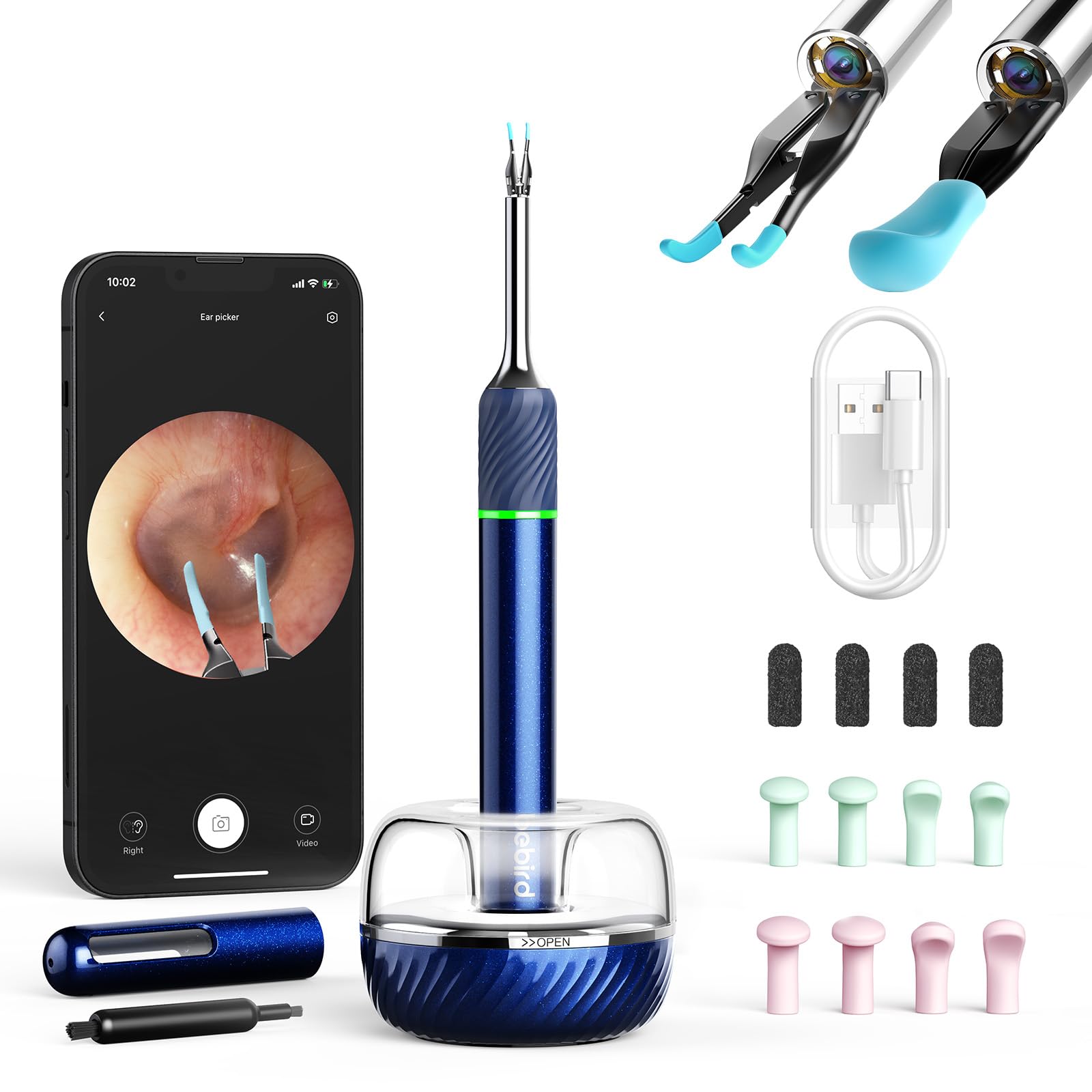 Ear Wax Removal Tool Camera:Ear Camera,Bebird Note5 Pro Ear Cleaner Tweezers,10 Megapixels Ear Otoscope Camera,Earwax Removal Kit,12 Ear Spoon,Base Storage,Ear Cleaning Kit for Ear Cleaning