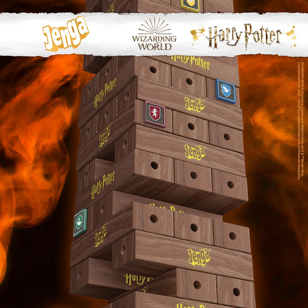 Jenga: Harry Potter | Build The Grand Staircase of Hogwarts to Reach The Classroom | Based on Harry Potter Film Franchise | Collectible Jenga Game | Unique Gameplay with Custom Dice