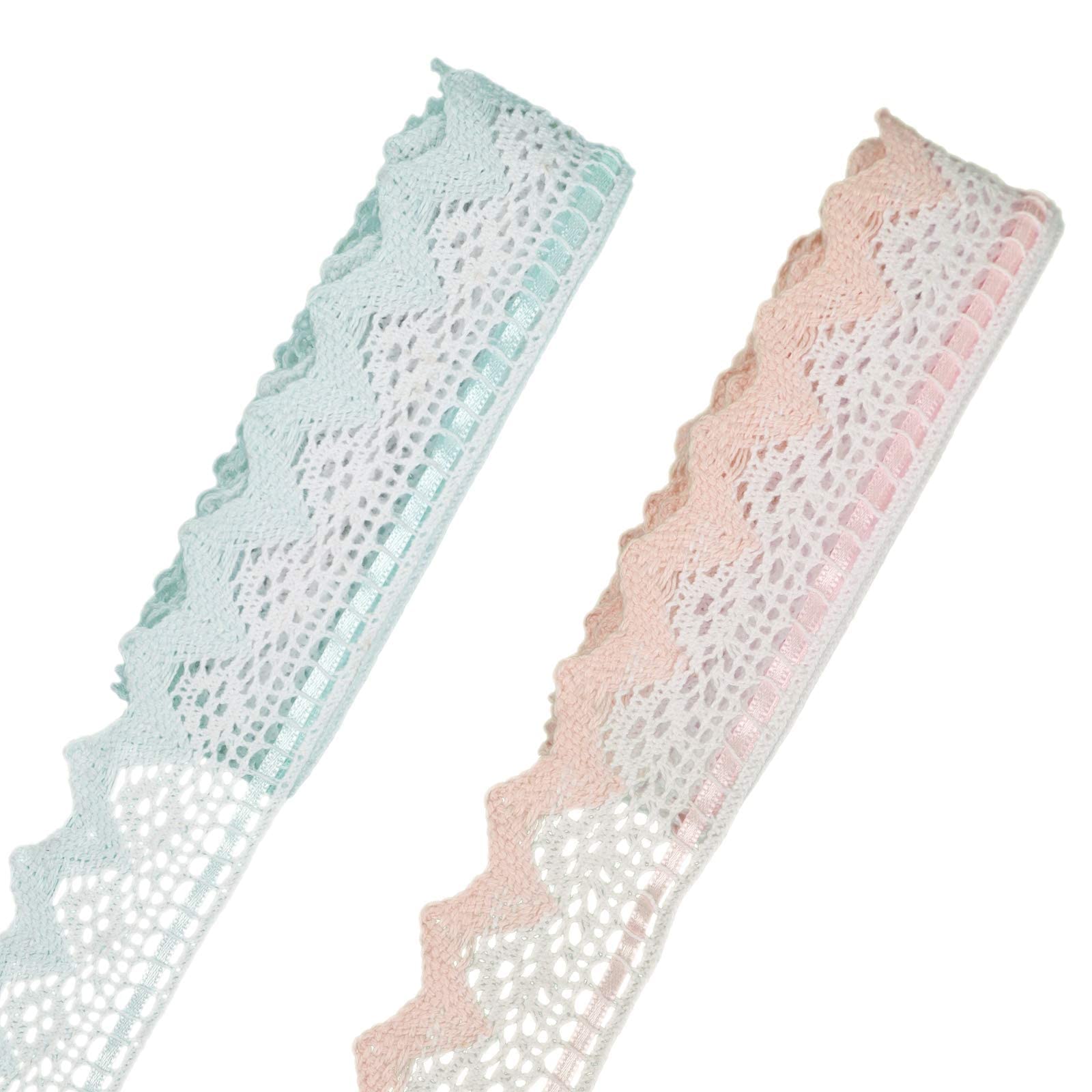 IDONGCAI Lace Ribbon Crochet Knit lace Trim by The Yard Ribbon Inserted Ribbon Lace Ribbon for Crafts