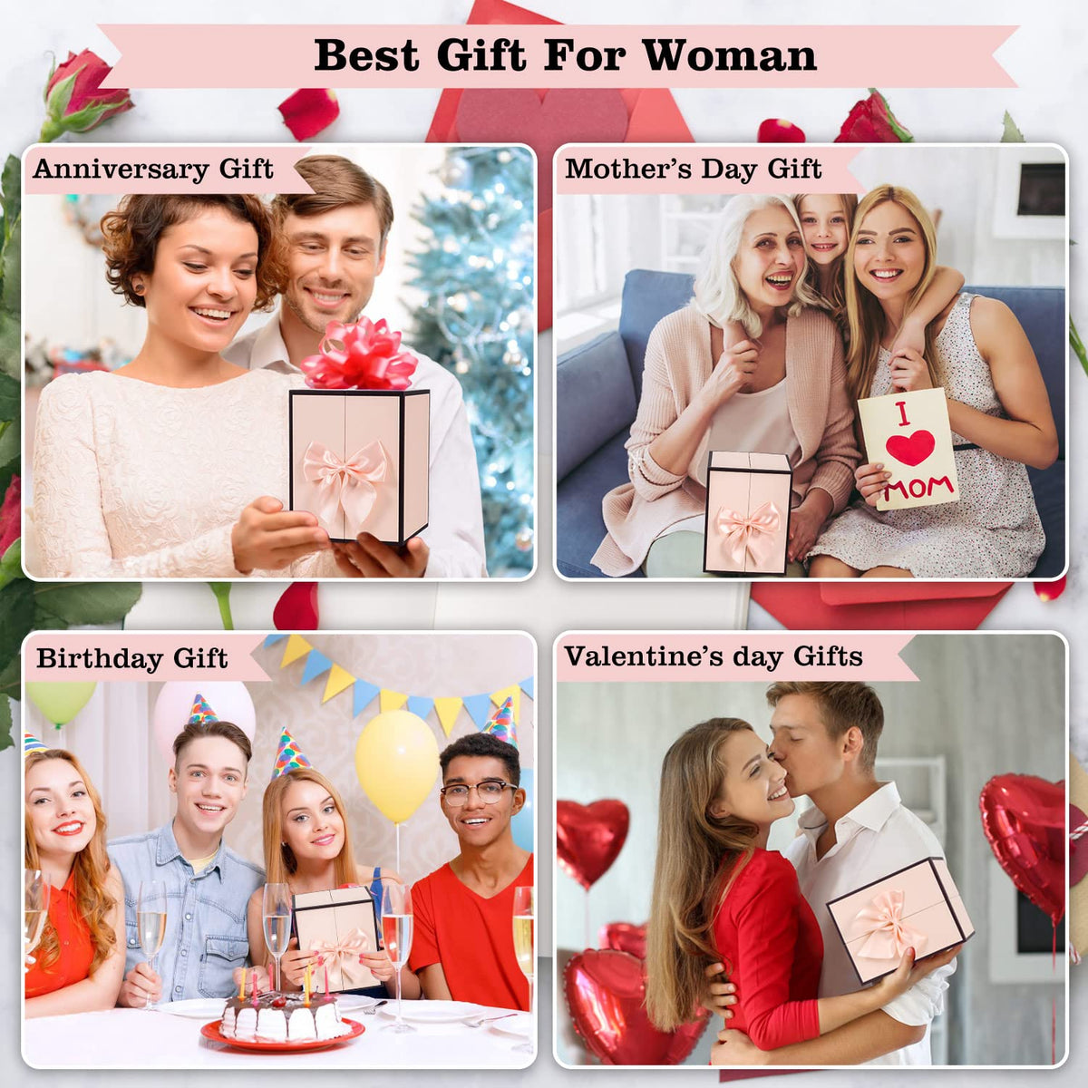 digi marker Preserved Rose Moss Bear with I Love You Necklace Rose Gifts for Women Girlfriend Wife Mom Grandma Birthday Christmas Valentines Mothers Day Anniversary Wedding Thanksgiving