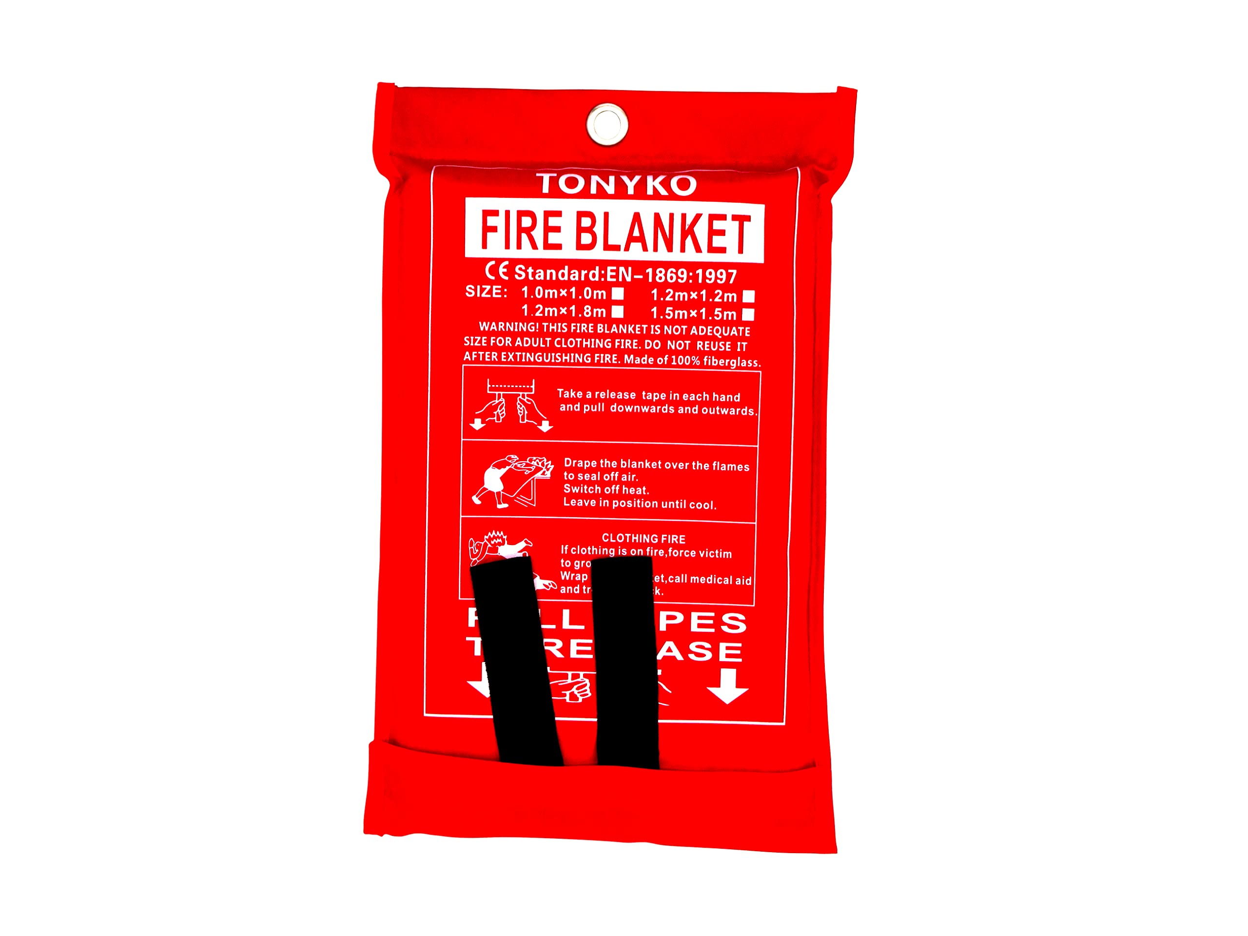 TONYKO Fiberglass Fire Blanket for Emergency Surival, Flame Retardant Protection and Heat Insulation with Various Sizes (78.7×78.7 inches)