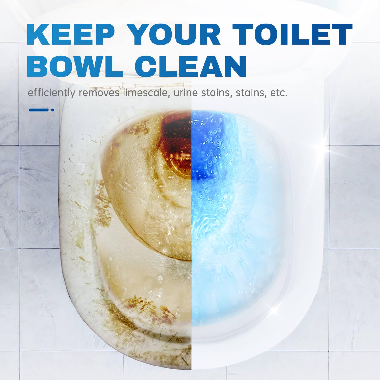 Vacplus Toilet Bowl Cleaners - 3 Pack, Automatic Long-Lasting Toilet Cleaner Bottles, Easy-to-Use & Powerful Cleaning