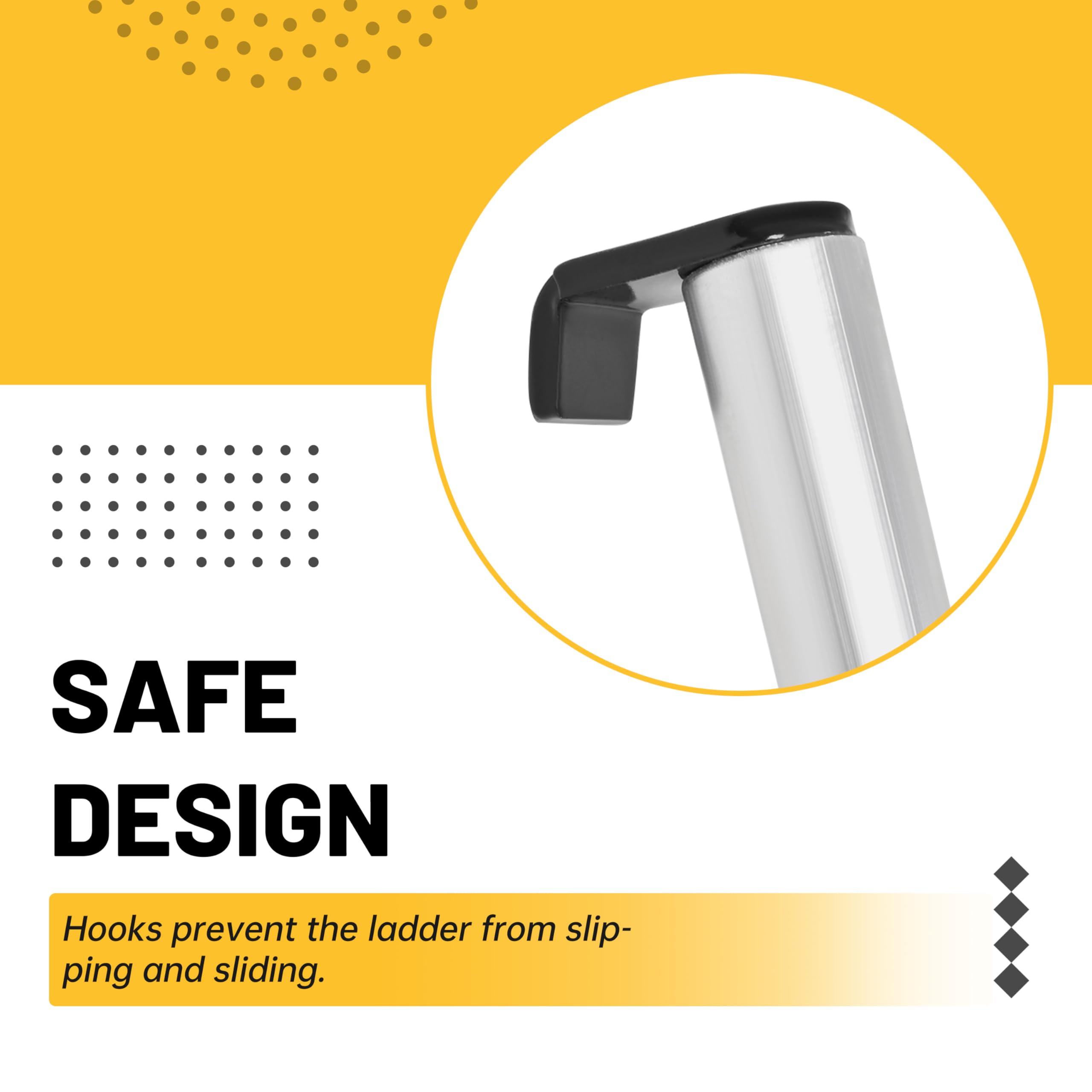 KUAFU 60'' Bunk Ladder Compatible with RV W/Hook and Rubber Foot Pads Aluminum Anti-Slip Bunk Bed Dorm Loft Home Appartments Ladder Lightweight and Sturdy Design for Safe Climbing 450LBS