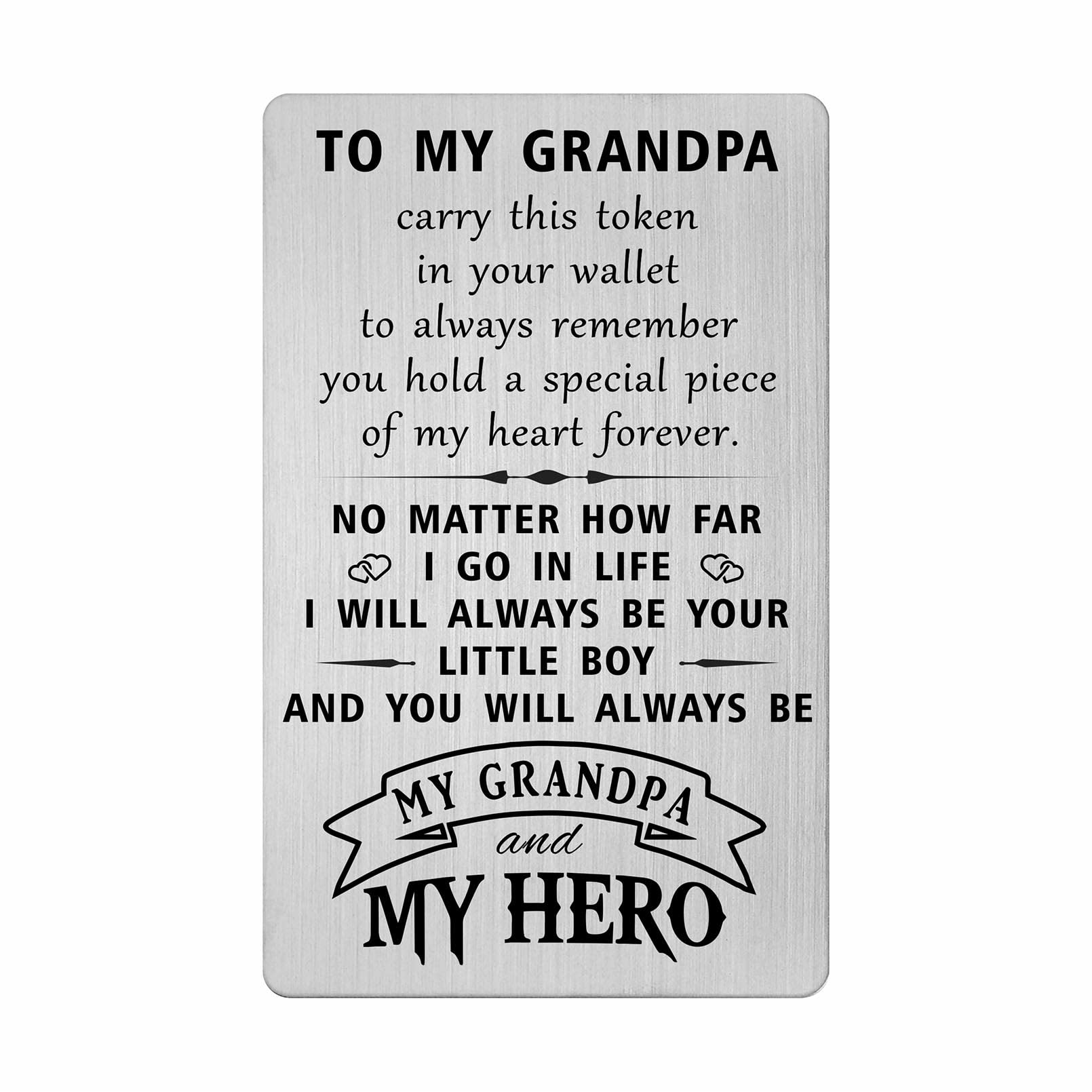 HYHYDHP Grandpa Fathers Day Card from Grandson - Grandpa Birthday Gifts from Grandson, Grandfather Christmas Ideas