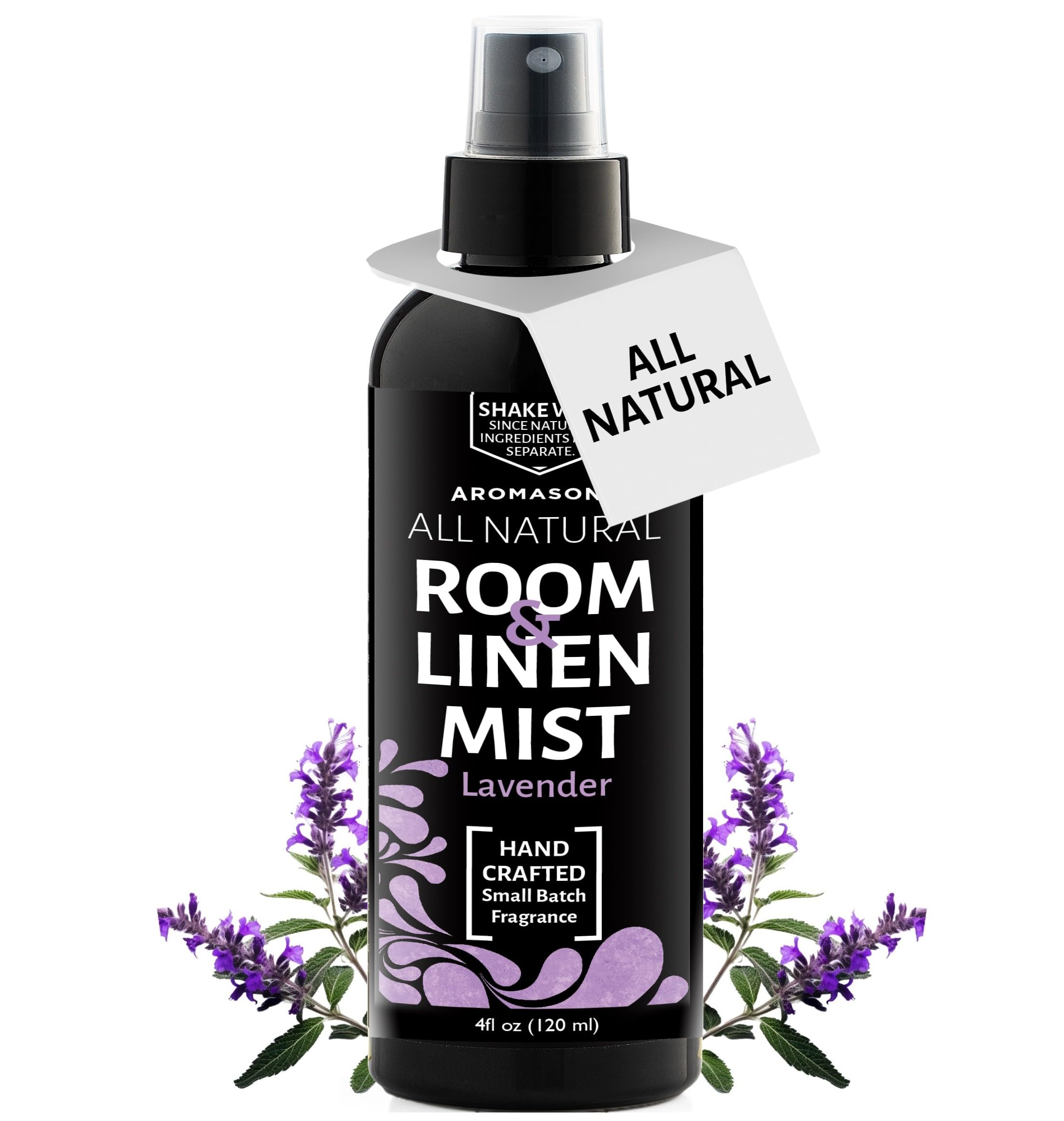 Aromasong All Natural Lavender Spray for sleep - Room & Linen Spray for Pillows and Sheets - Lavender Bed Spray Home Air Freshener & Deodorizer - Calming Essential Oil Spray for Sleeping…