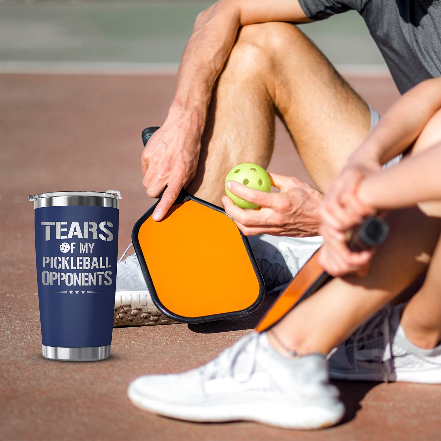 HEXMOZ Pickleball Gifts for Men - Gifts for Pickleball Lovers - Funny Pickle Ball Accessories Gifts for Dad, Grandpa, Women Tears Of My Pickleball Opponents Christmas Dink Master - Navy Tumbler Cup