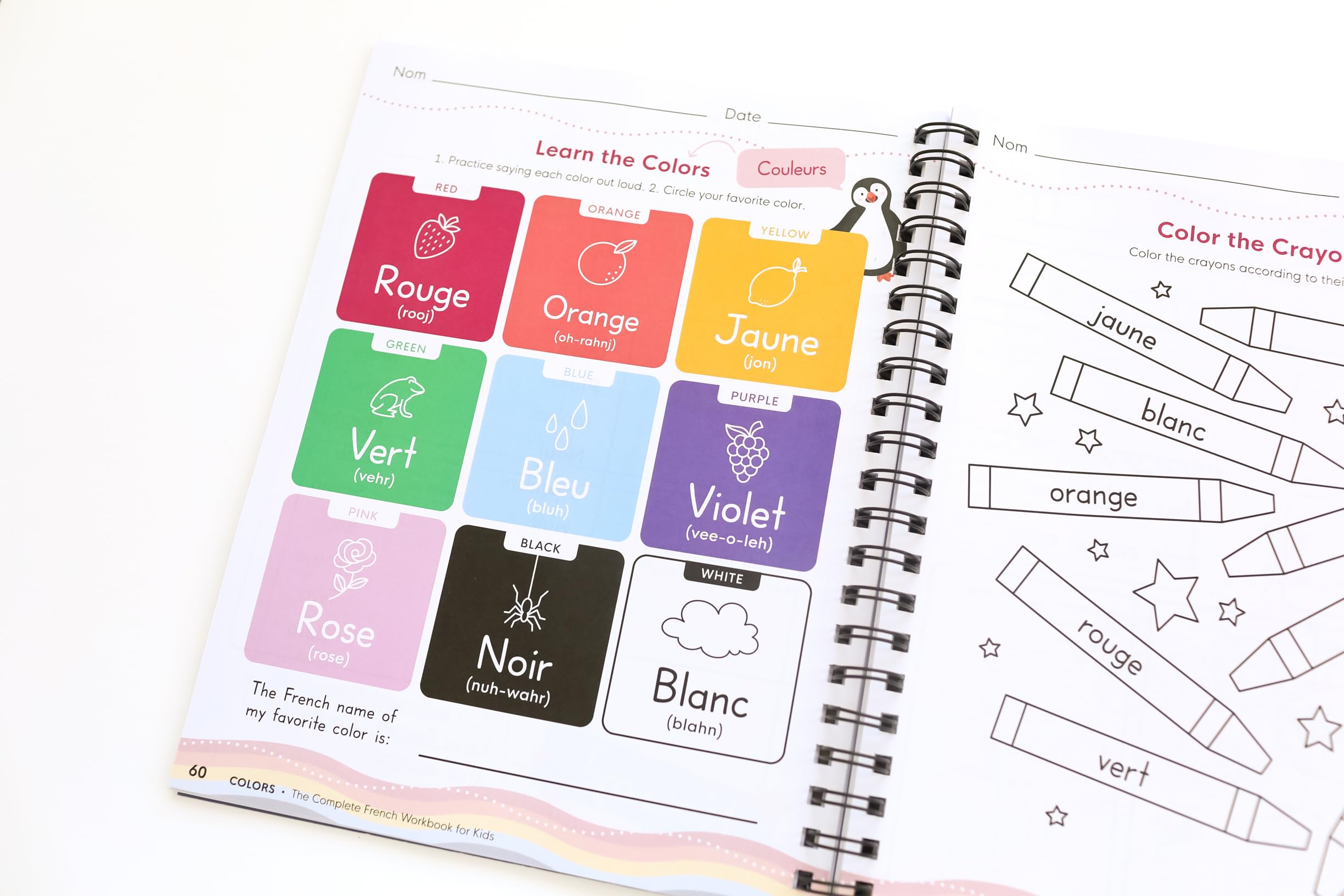 The French Workbook for Kids: A Fun and Easy Beginner's Guide to Learning French for Kids Grades K-5: Learn the Alphabet, Numbers, Colors, Shapes, Senses, Seasons and Other Essential Concepts