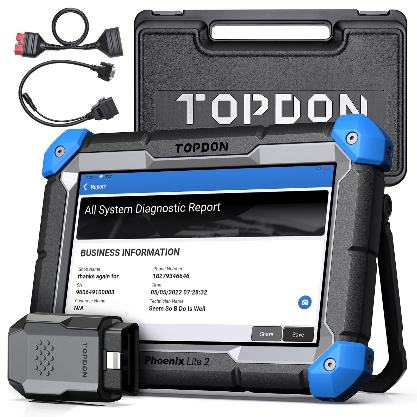 TOPDON Phoenix Lite 2, Bi-Directional Scan Tool, ECU Coding, 2 Years Free Update, Wireless Automotive Diagnostic Scanner, 34+ Reset Services, Full Systems Scan, AutoAuth for FCA SGW