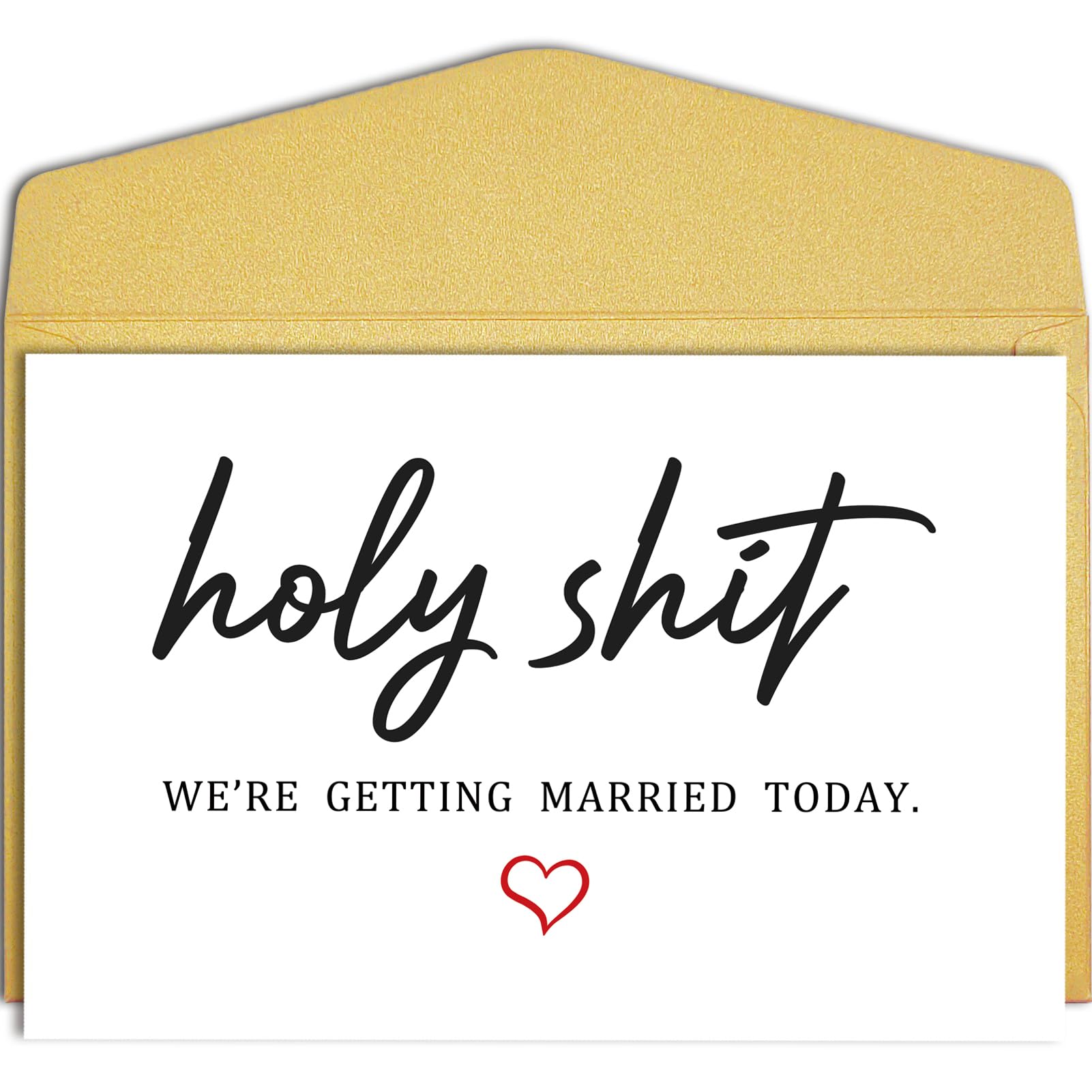 Qiliji Funny Wedding Day Card, Groom Bride Wedding Day Vows Card, To My Husband Wife On Our Wedding Day Card, Holy Shit We're Getting Married Today