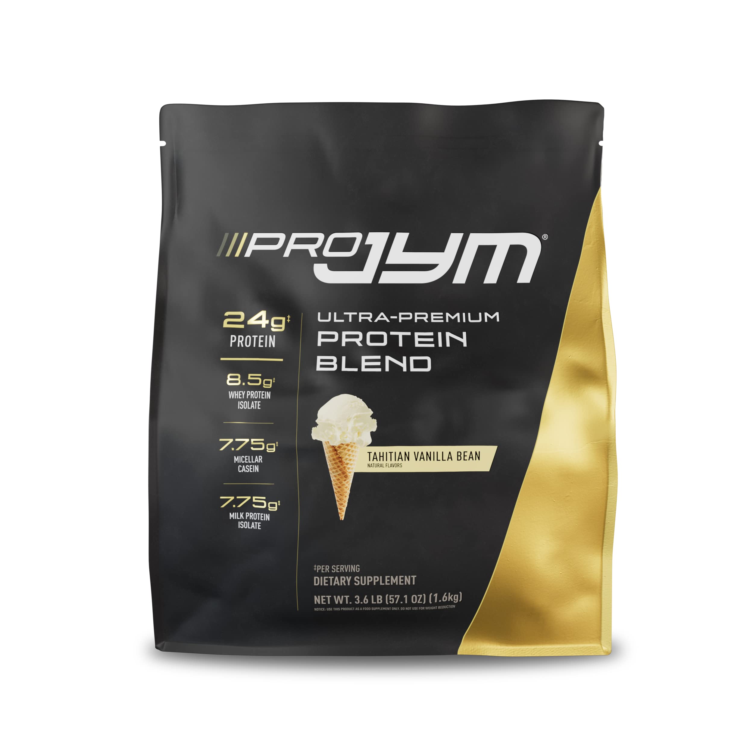 Pro JYM Tahitian Vanilla Protein Powder - Whey Protein Isolates, Casein, & Milk Protein, Lean Muscle Building for Men & Women, JYM Supplement Science, 45 Servings