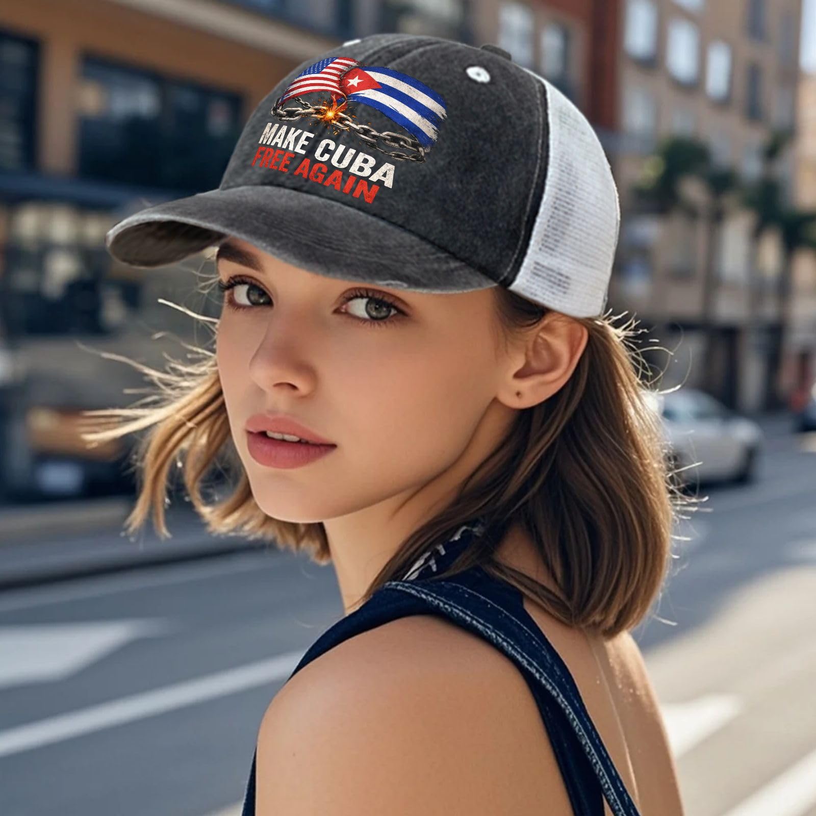 Make Cubas Great Again Hats for Mens Cool Washed Distressed Baseball Cap