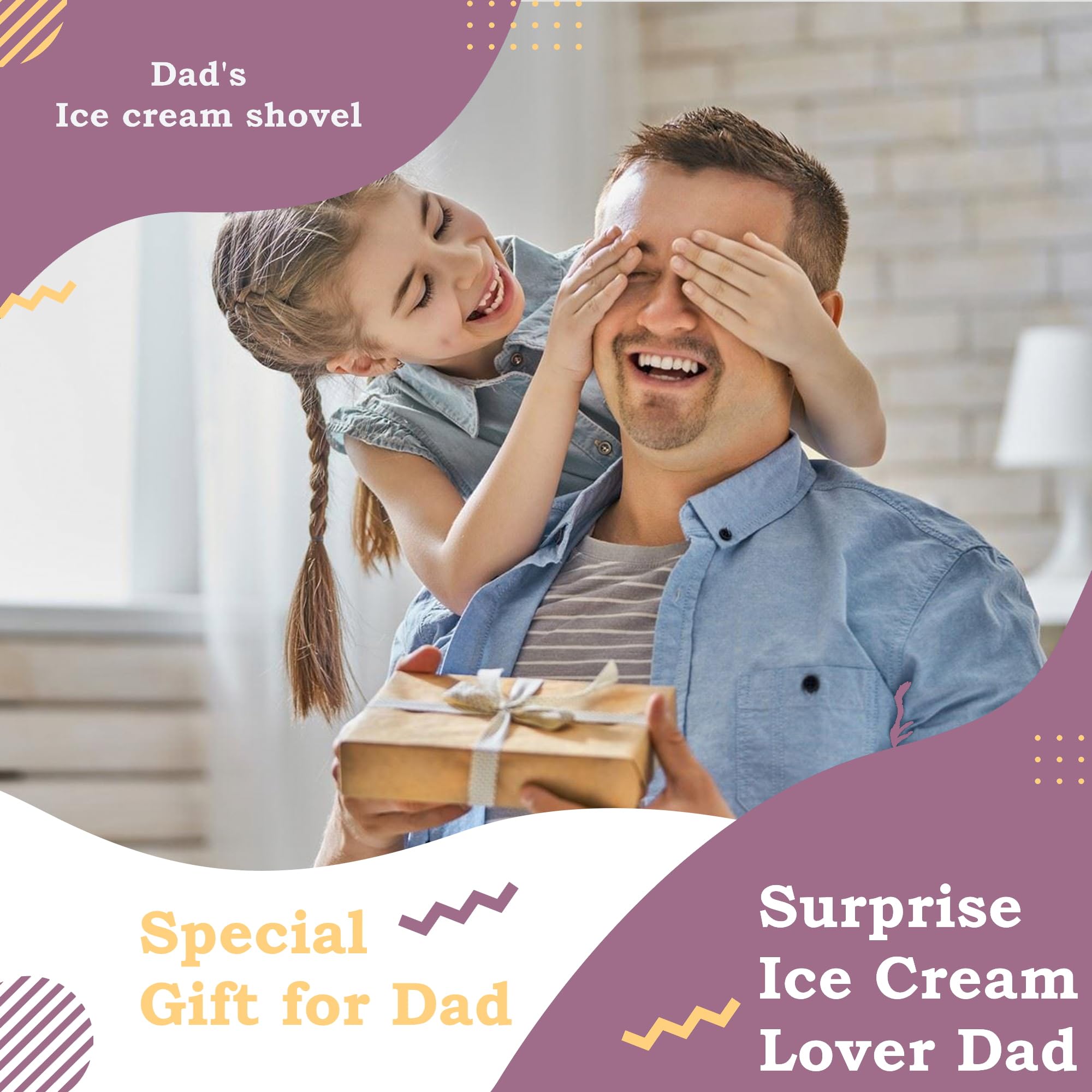 Father's Day Gifts for Dad, Dad's Ice Cream Shovel, Emotional Gifts for Dad, Funny Dad Birthday Gift, Stainless Steel Ice Cream Spoon Gift for Father's Day, Cute Christmas/Thanksgiving Gifts for Dad