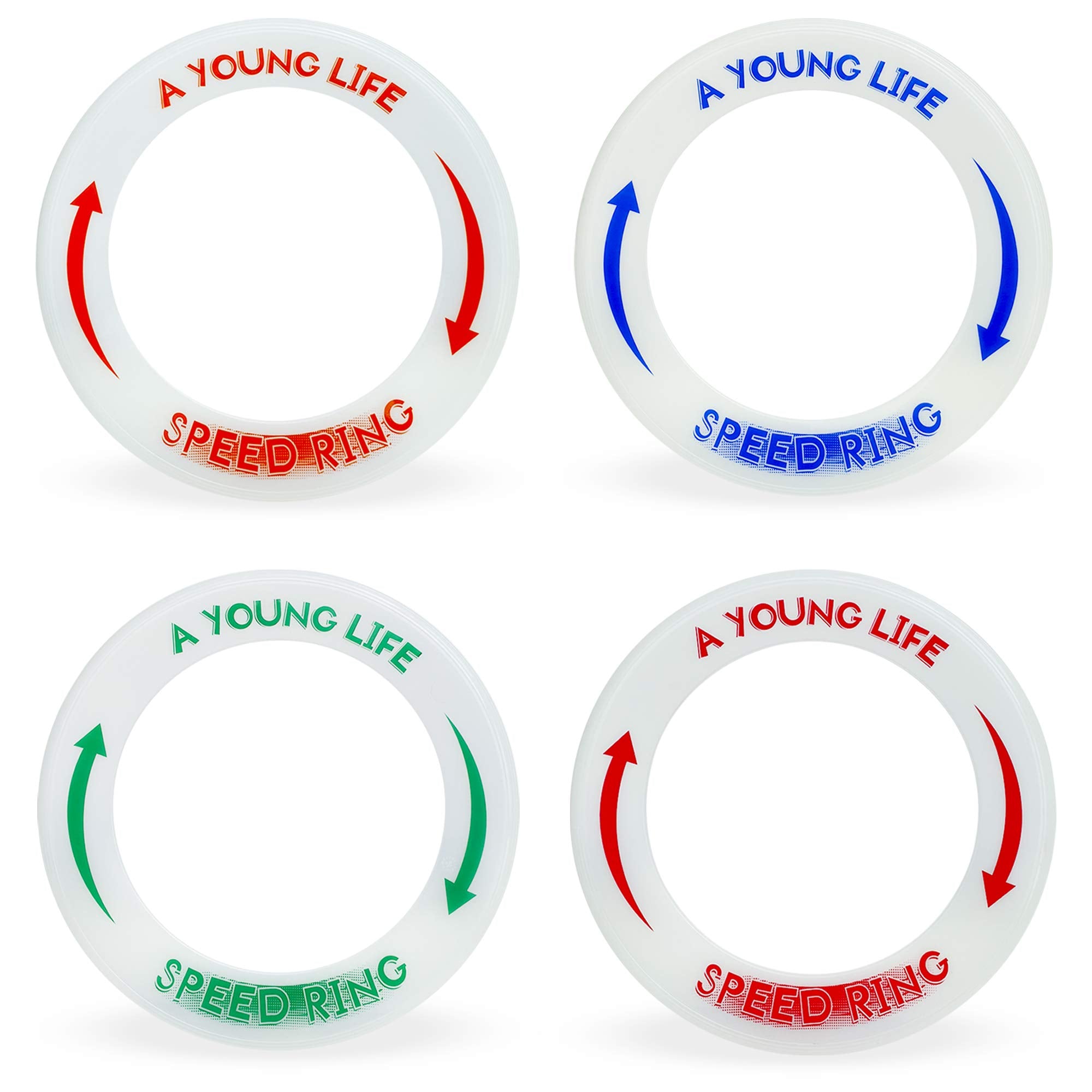 [4 Pack] Kid's Flying Rings Flying Disc - Glow in The Dark - Fly Straight - Weight 1.15 OZ Only - Floats On The Water - Best Healthy Activities for Your Family - Party Outside and Play!