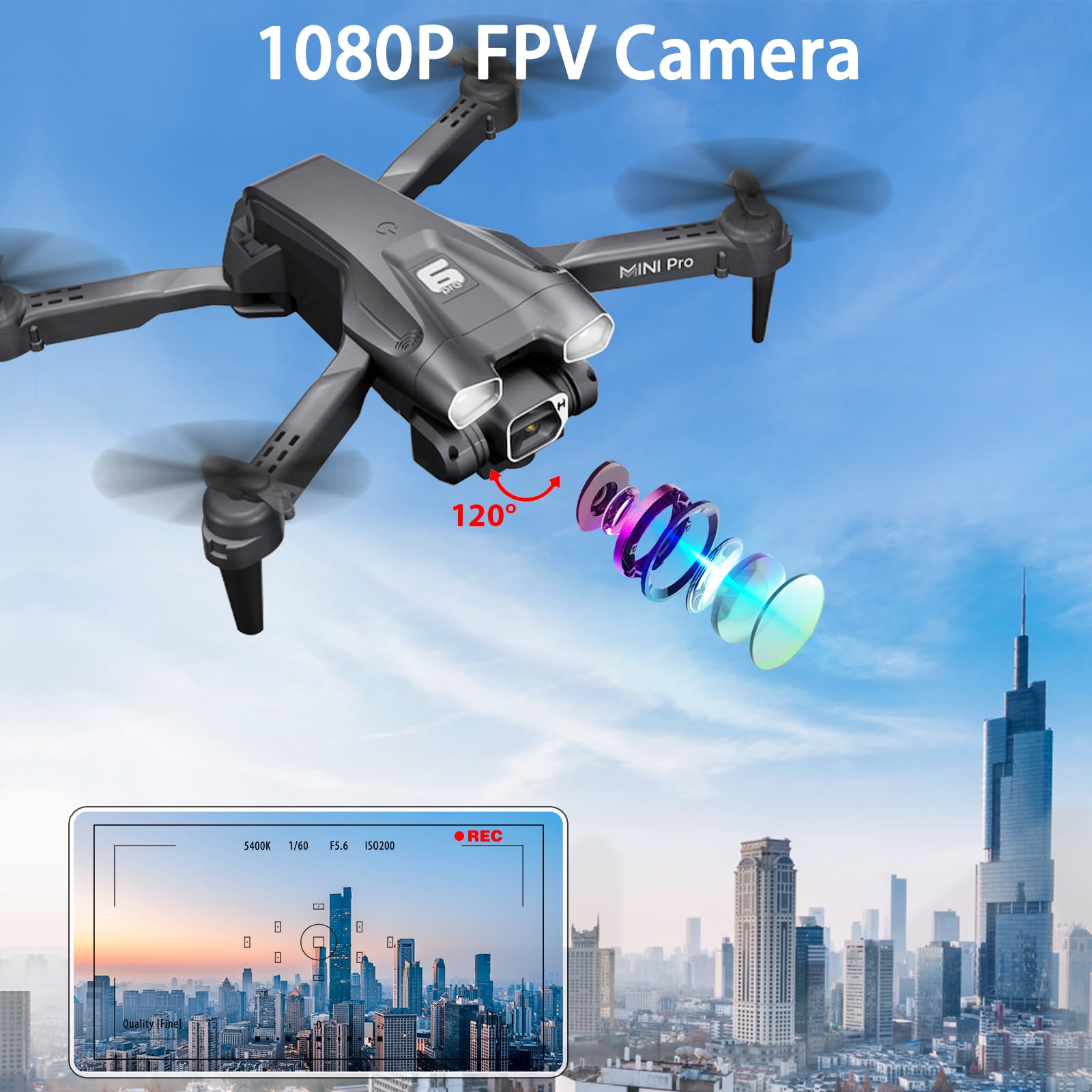 MOCVOO Drone with Camera for Adults, 1080P HD Mini FPV Drones for Kids Beginners, Foldable RC Quadcopter Toys Gifts for Boys Girls with Altitude Hold, 3D Flip, 3 Speeds, Headless Mode, Carrying Case